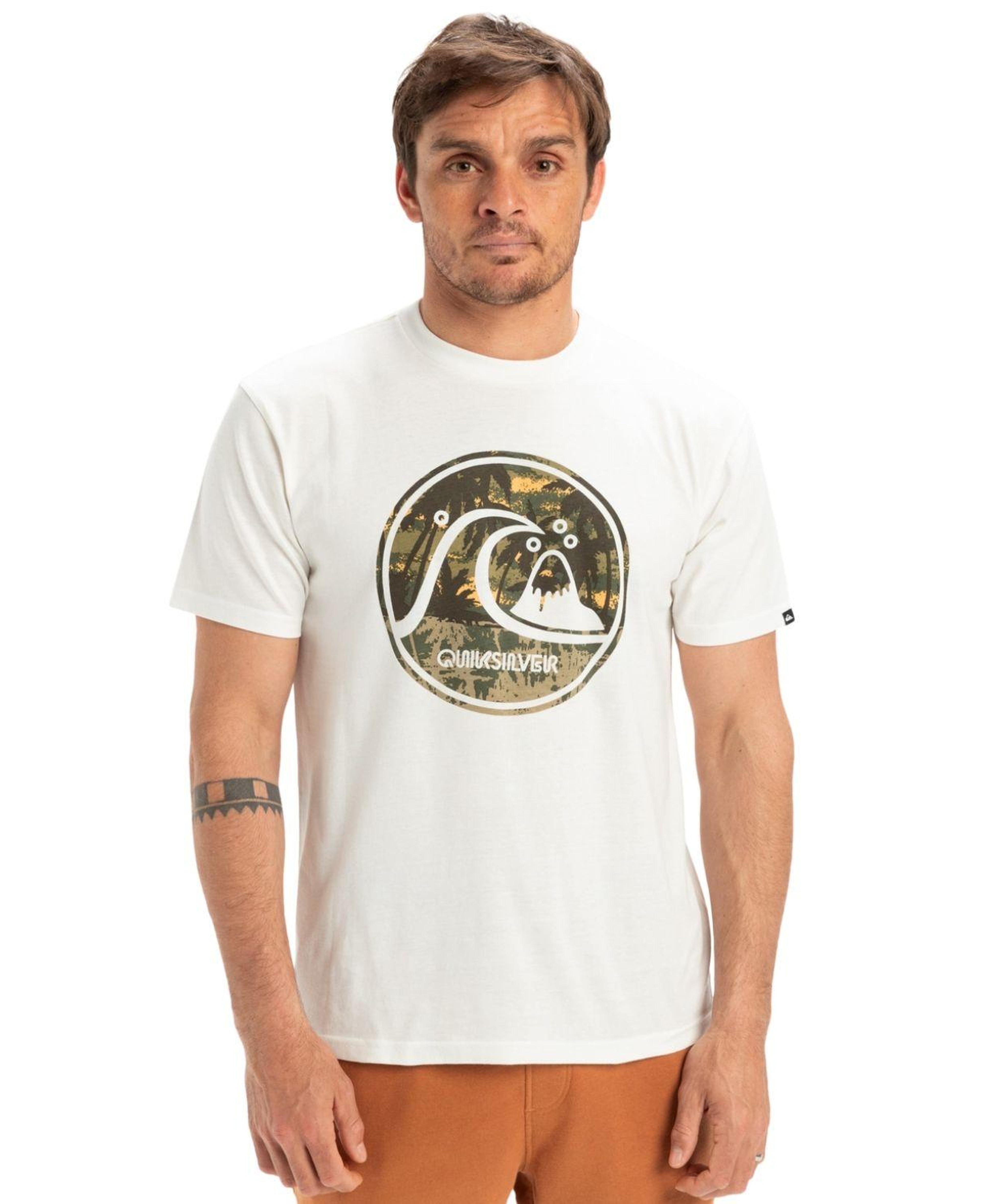 Quiksilver Evo Bubble Wrapped Erkek Beyaz Tişört