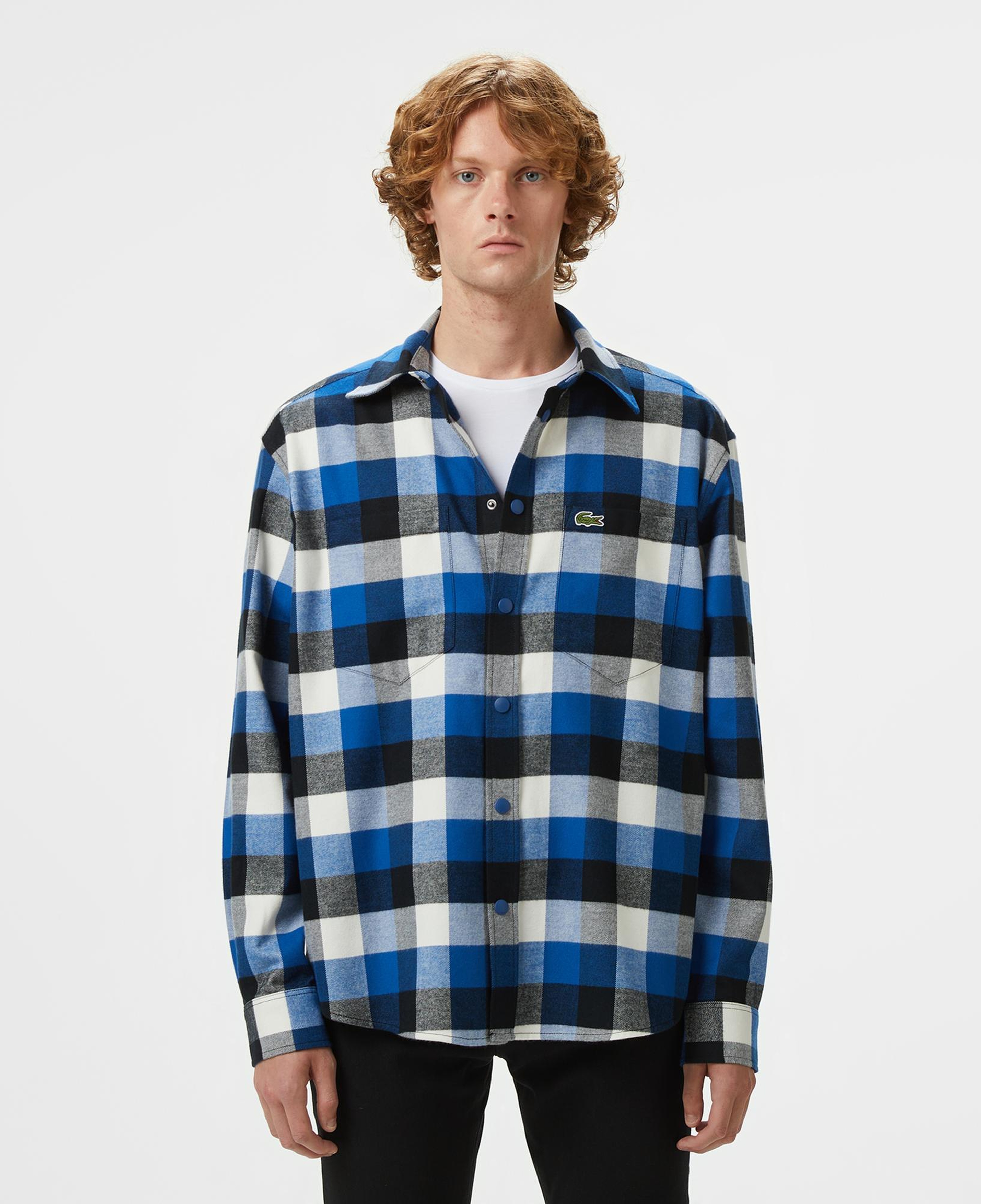 Lacoste Erkek Relaxed Fit Kareli Lacivert Gömlek
