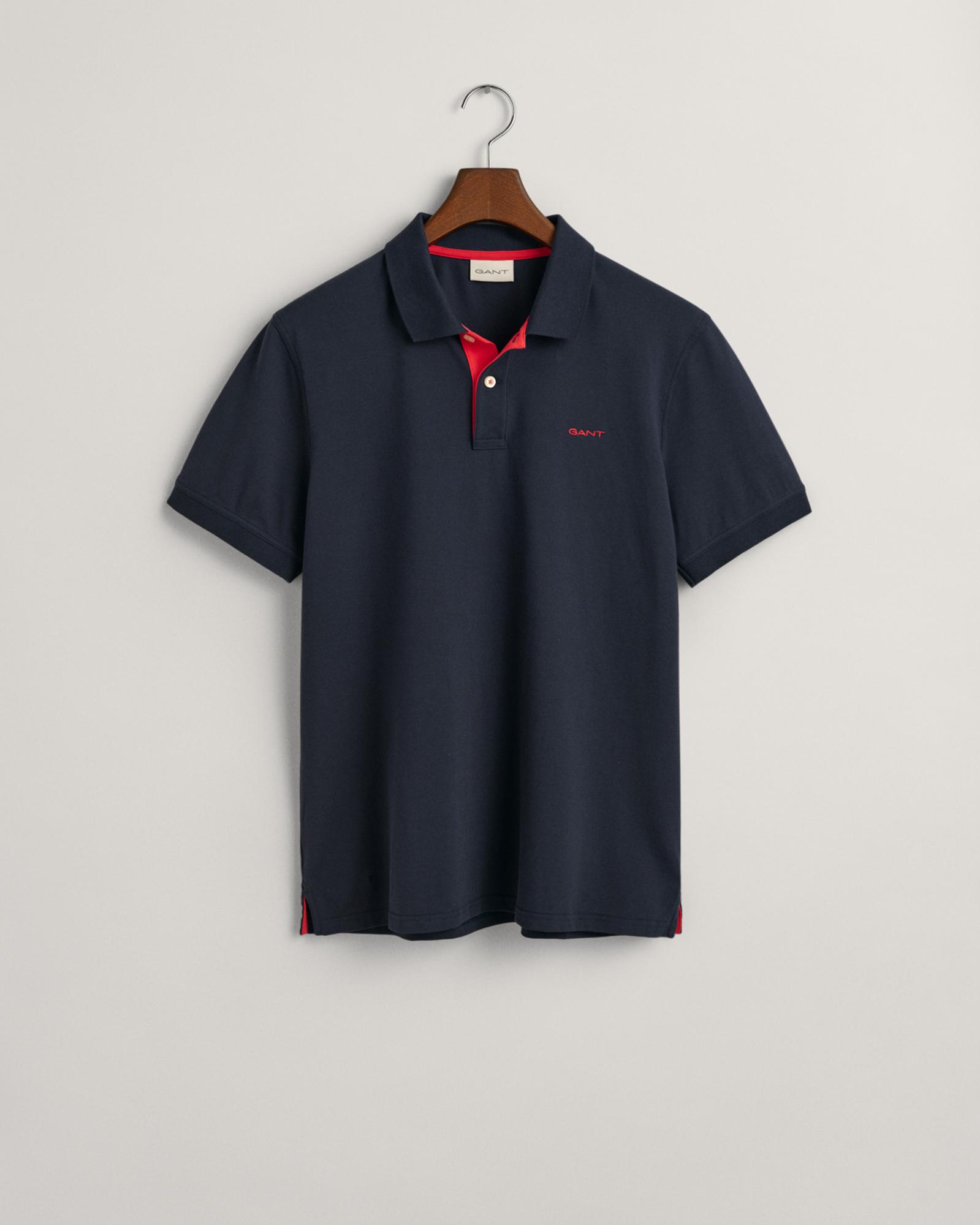 GANT Erkek Lacivert Regular Fit Polo Yaka T-Shirt