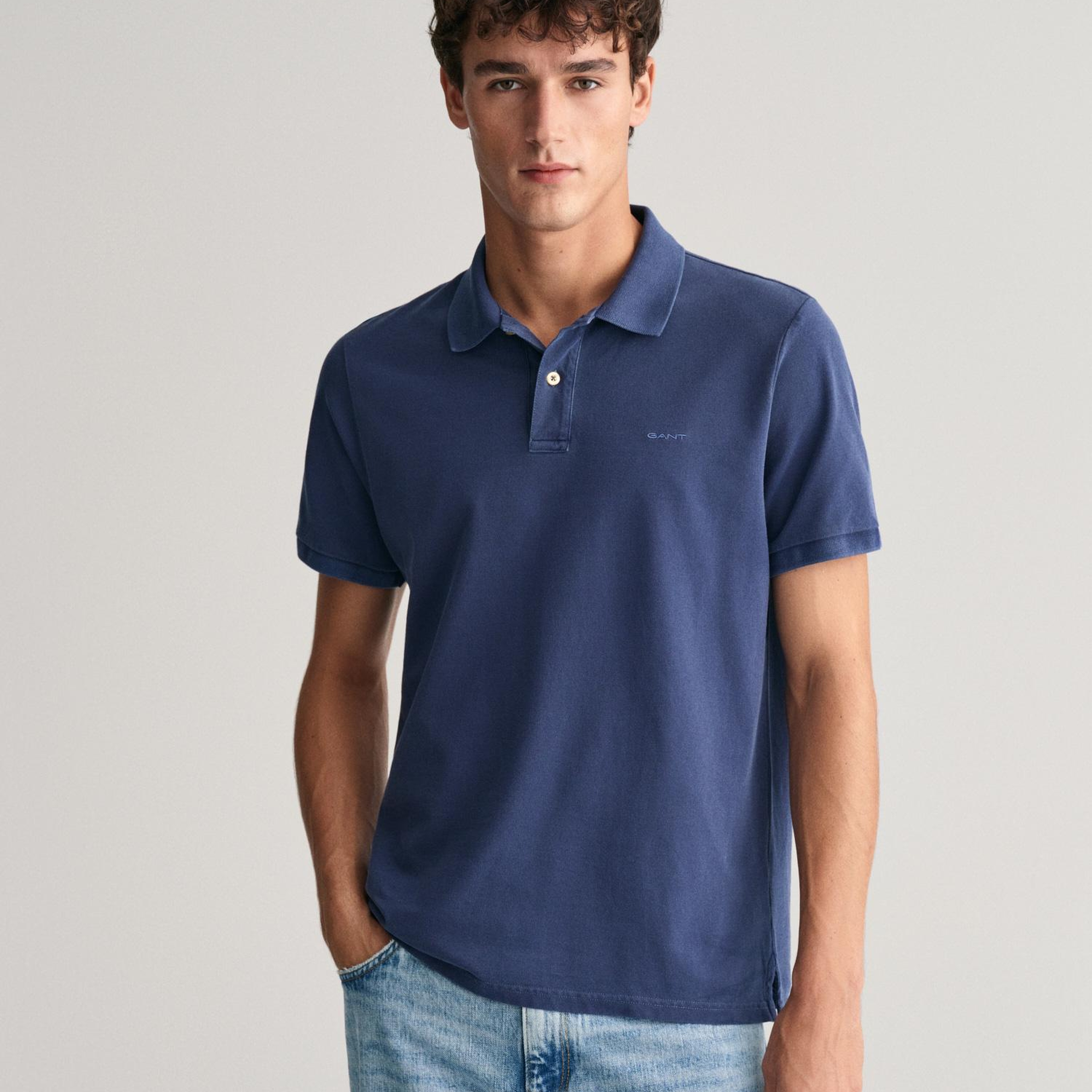 GANT Erkek Mavi Regular Fit Polo