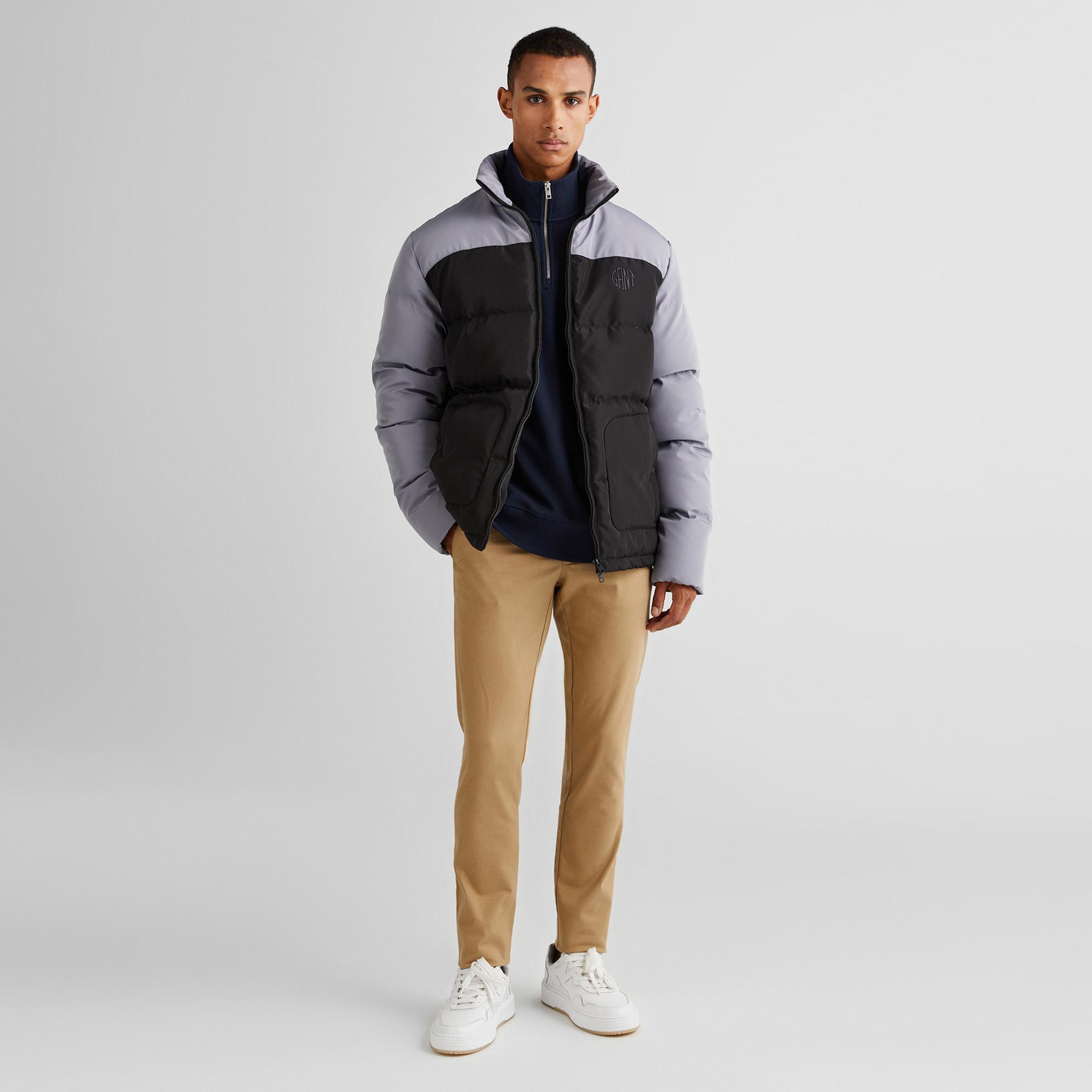 GANT Erkek Siyah Dik Yaka Logolu Mont