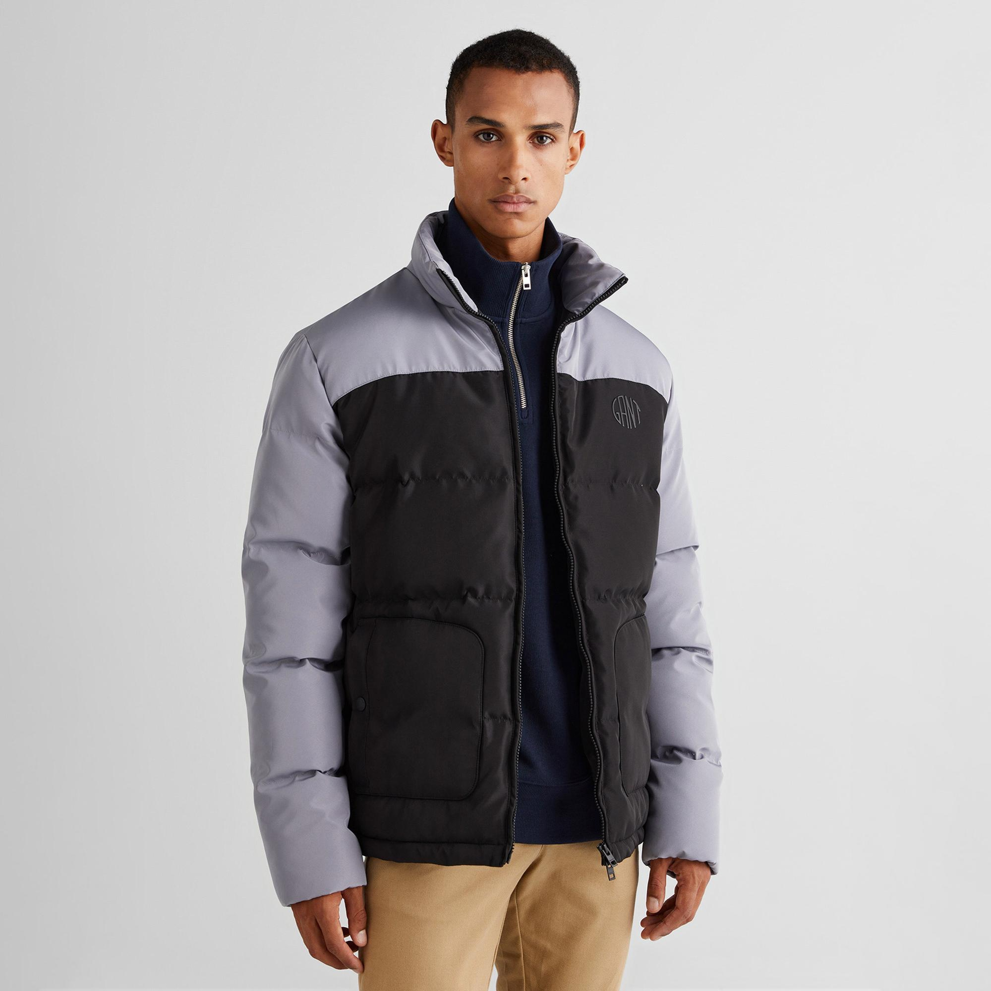 GANT Erkek Siyah Dik Yaka Logolu Mont