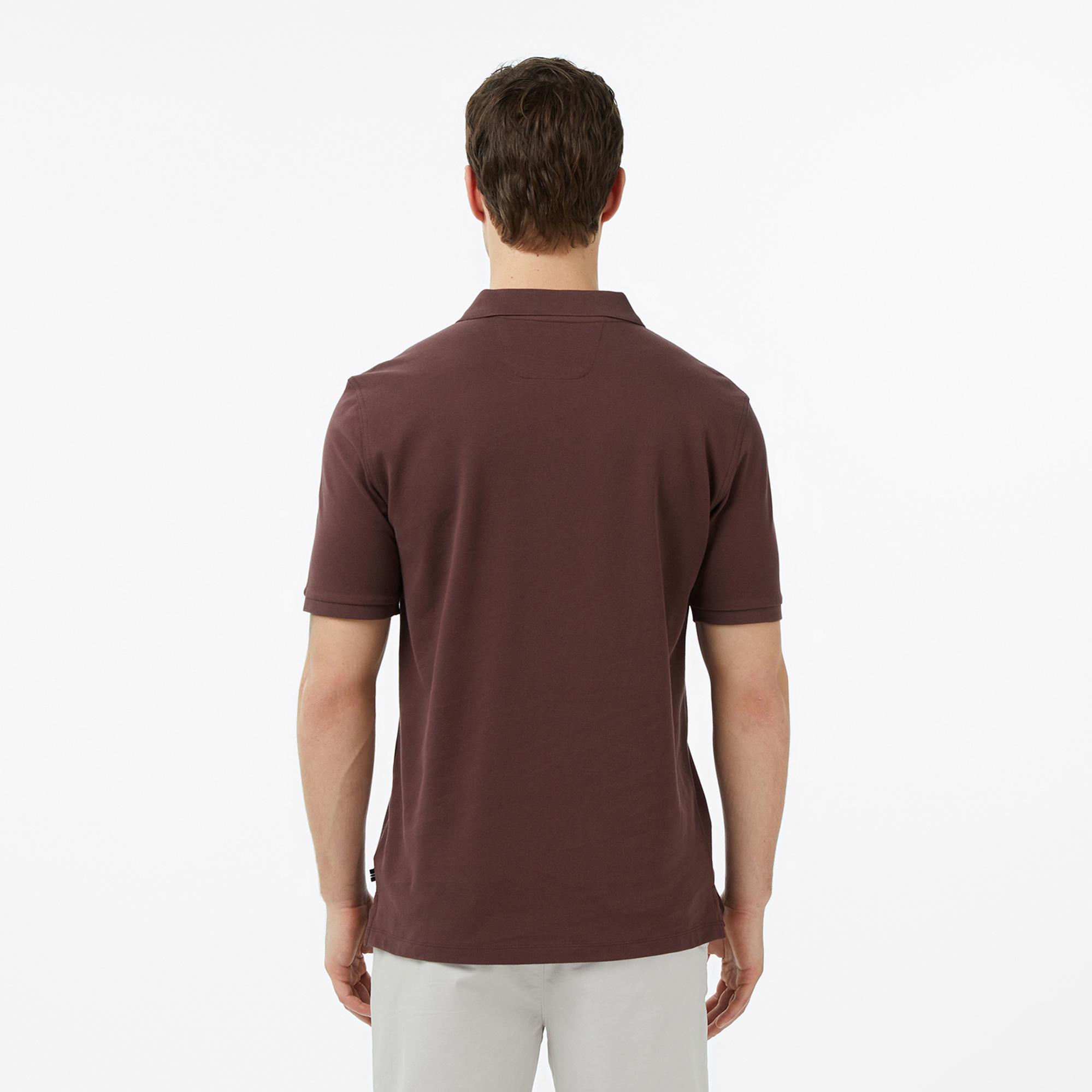 Nautica Erkek Kahverengi Regular Fit Polo Yaka T-Shirt