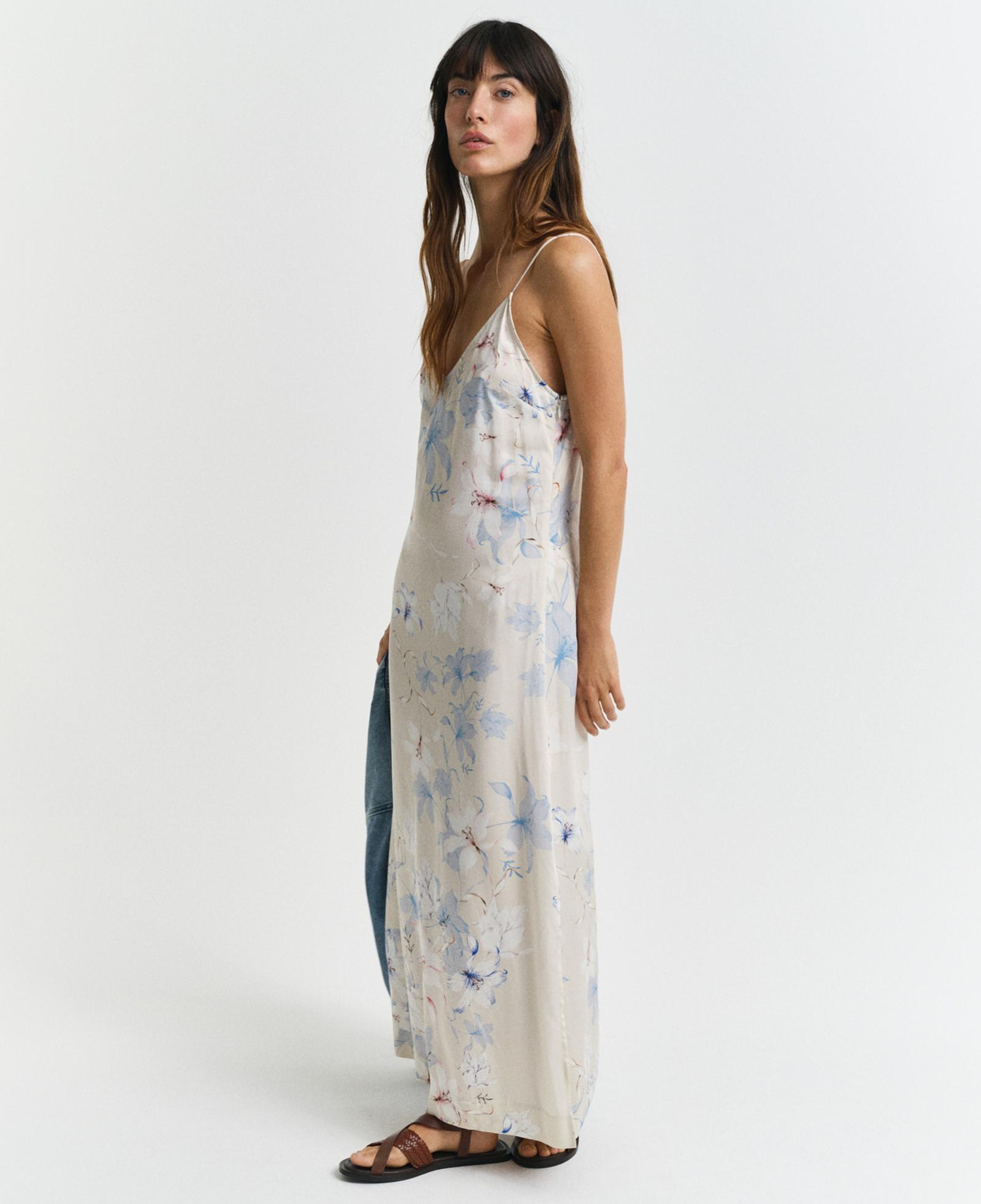 GANT Kadın Pembe Regular Fit V Yaka Desenli Elbise