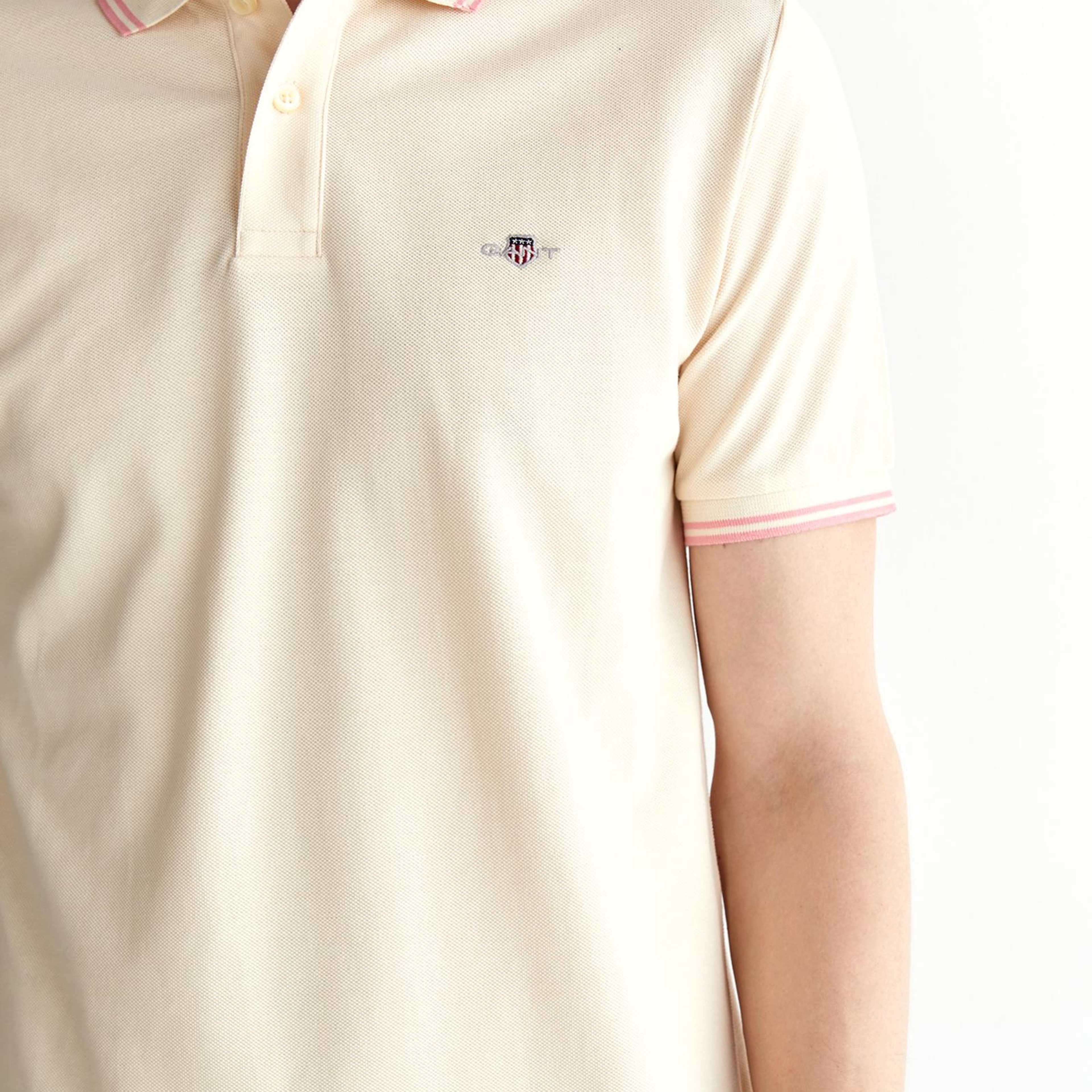 GANT Erkek Krem Regular Fit Polo