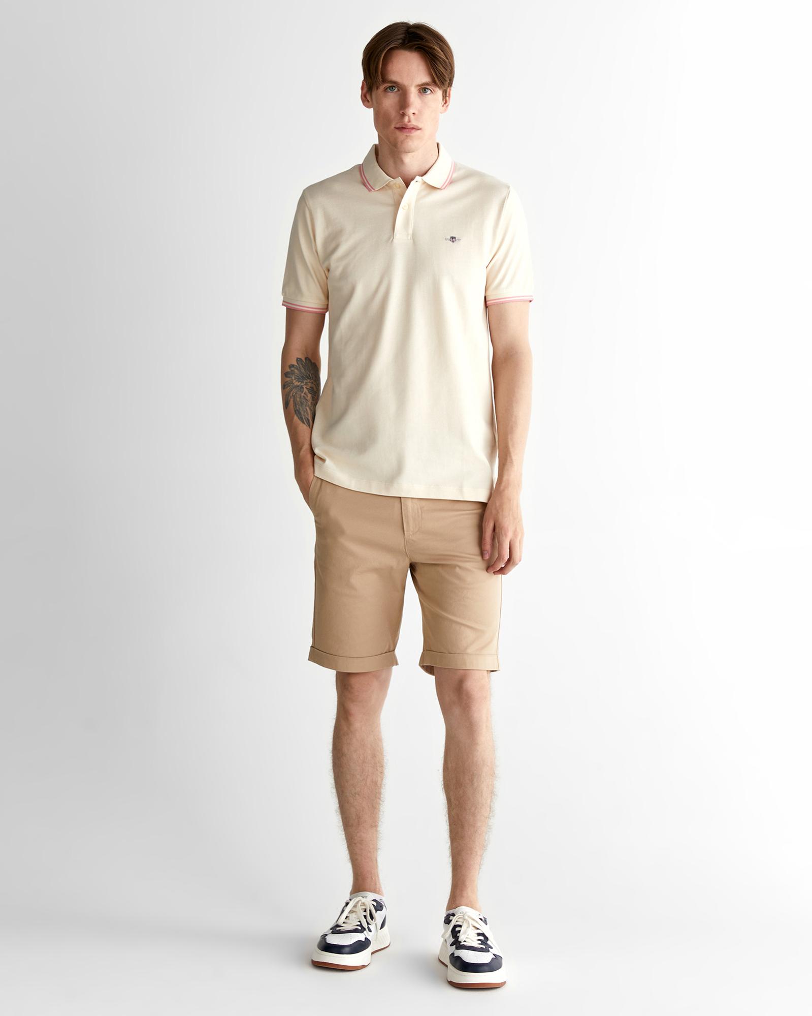 GANT Erkek Krem Regular Fit Polo