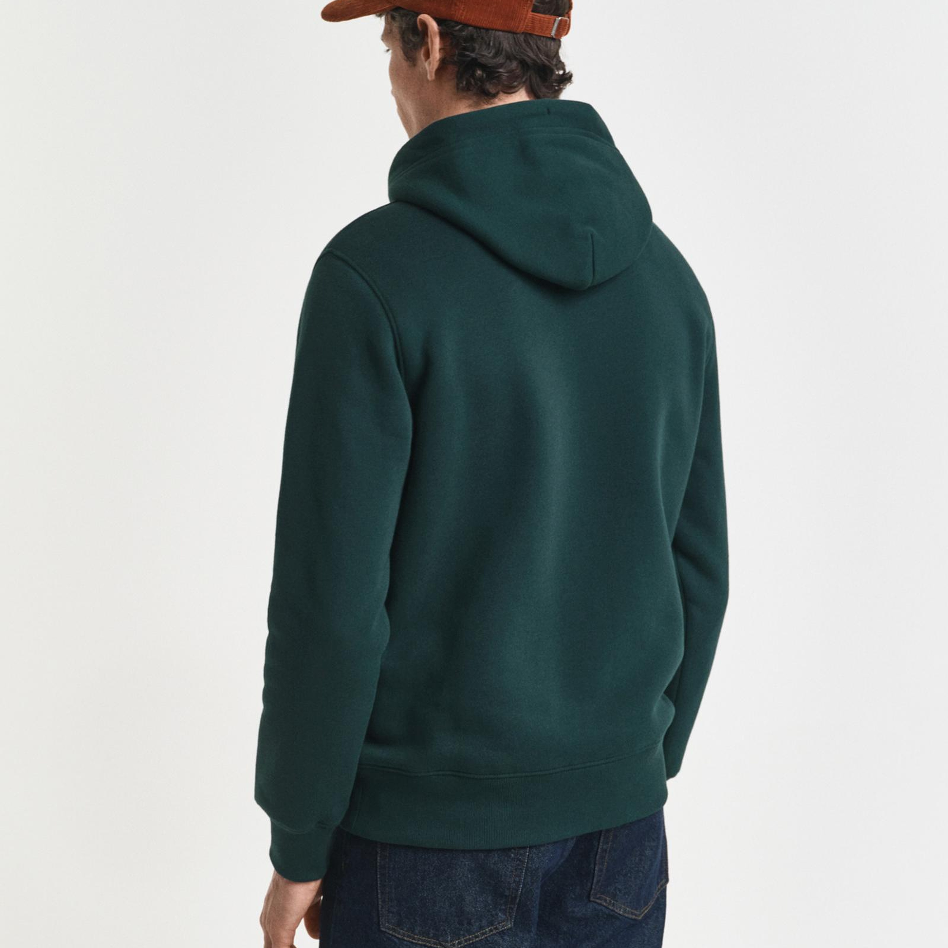 GANT Erkek Yeşil Regular Fit Kapüşonlu Sweatshirt