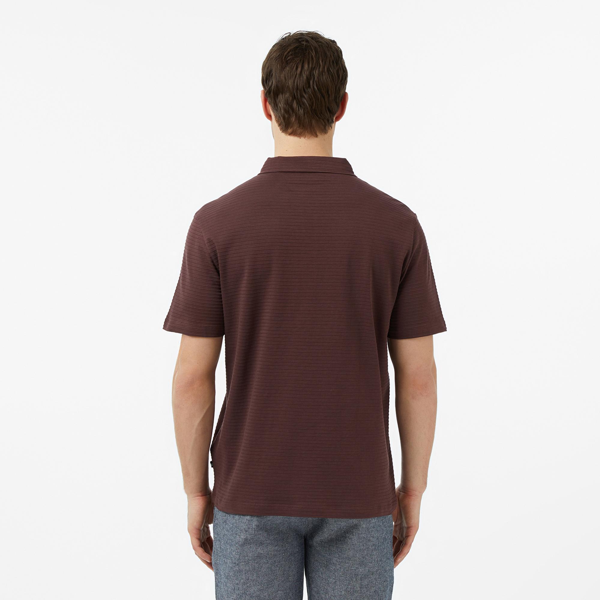 Nautica Erkek Kahverengi Regular Fit Çizgili Polo Yaka T-Shirt