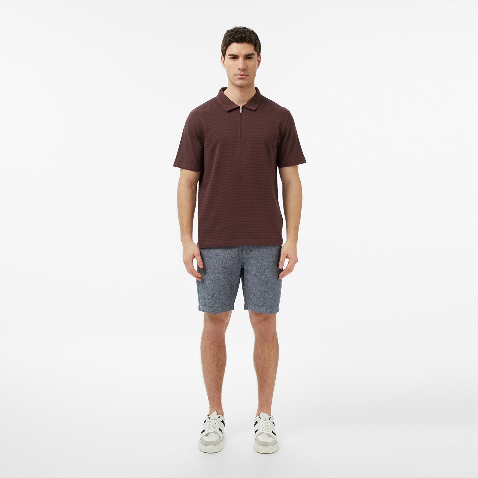 Nautica Erkek Kahverengi Regular Fit Çizgili Polo Yaka T-Shirt