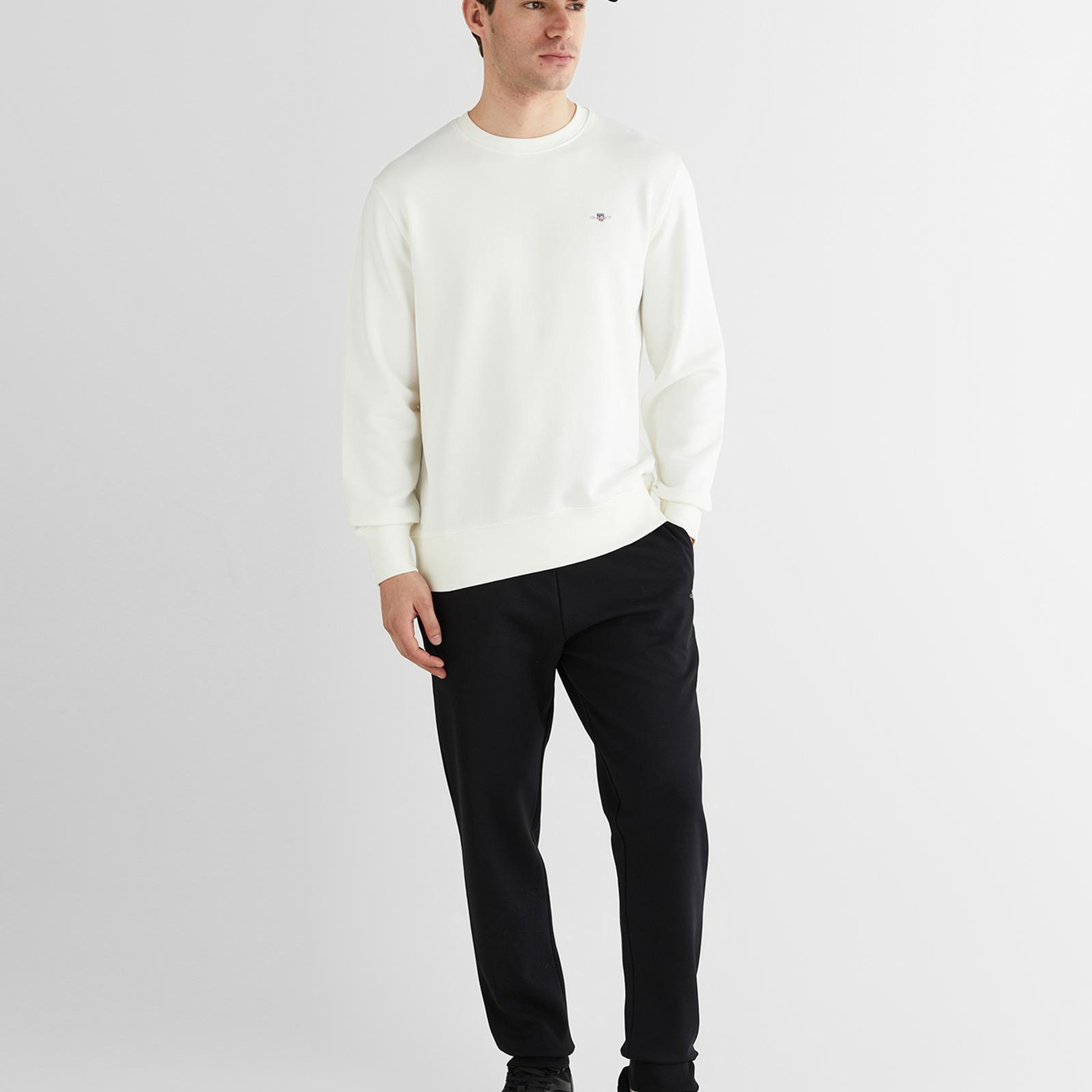 GANT Erkek Krem Regular Fit Bisiklet Yaka Sweatshirt