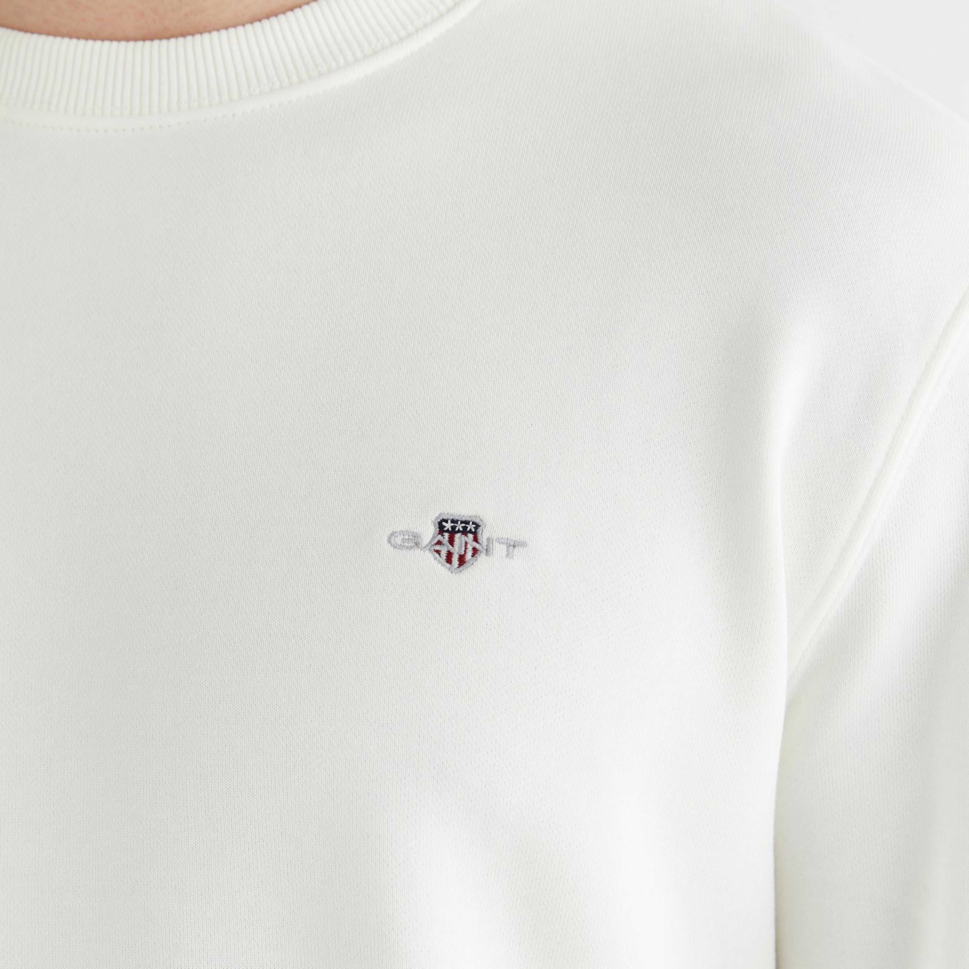 GANT Erkek Krem Regular Fit Bisiklet Yaka Sweatshirt