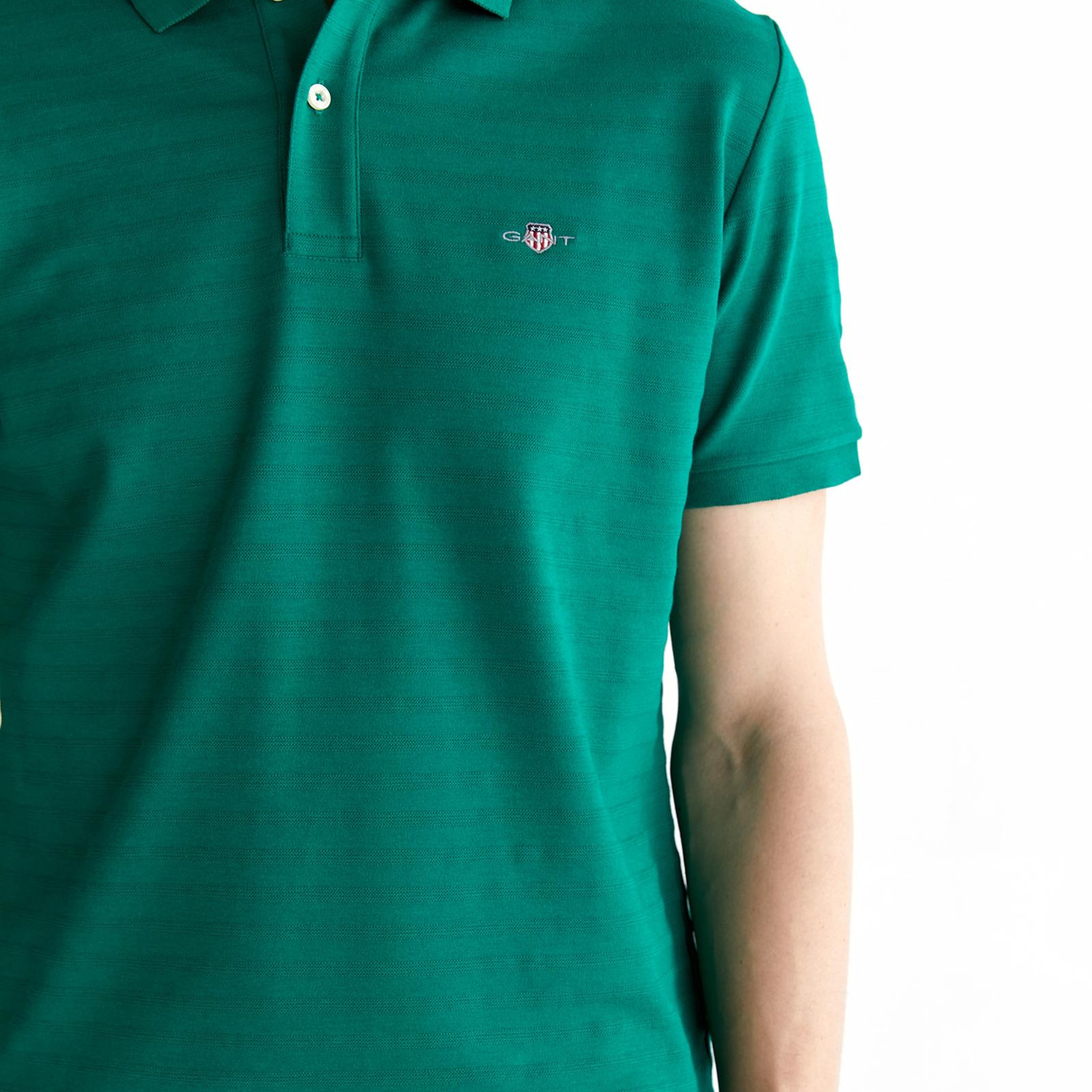 GANT Erkek Yeşil Regular Fit Çizgili Polo
