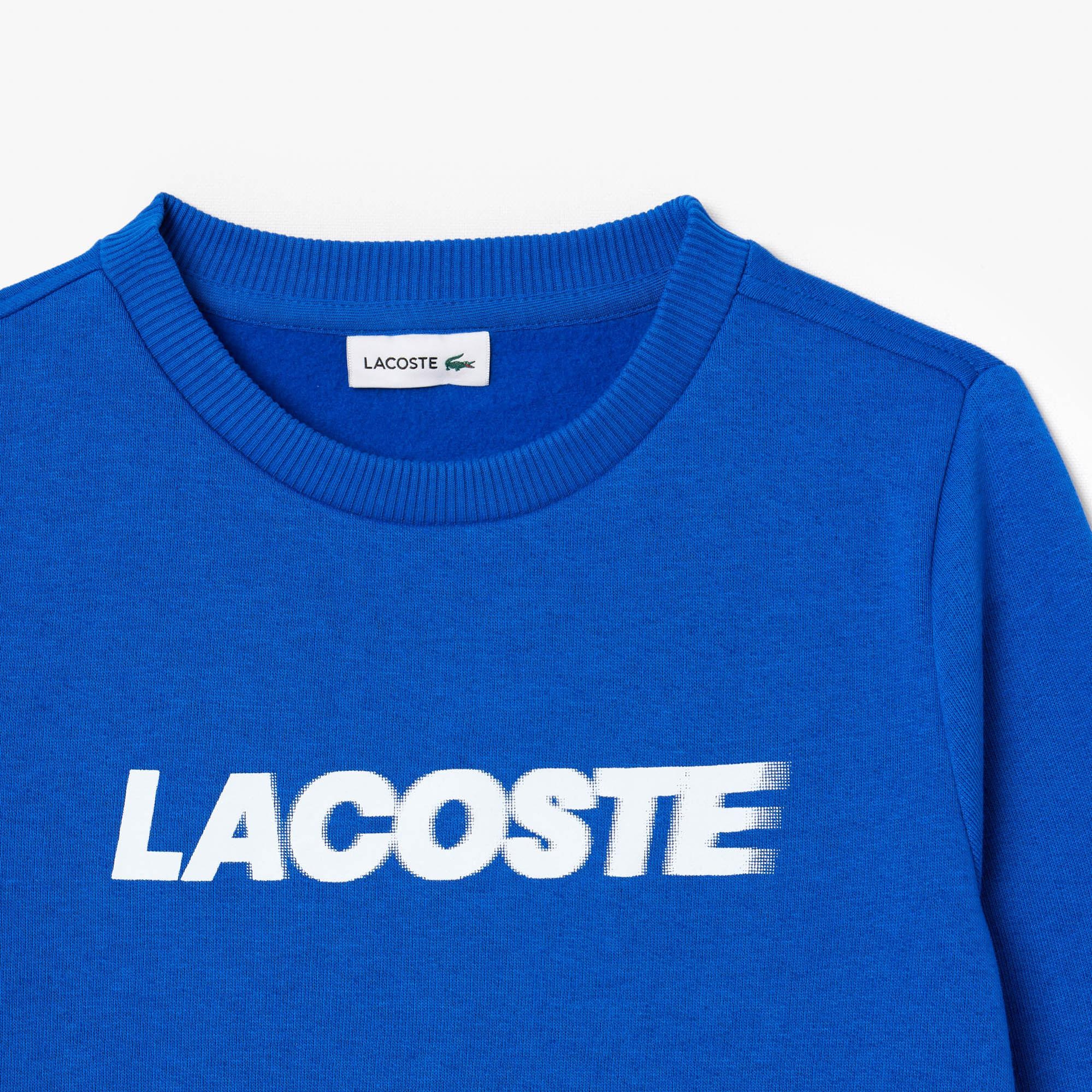 Lacoste Erkek Çocuk Baskılı Mavi Sweatshirt