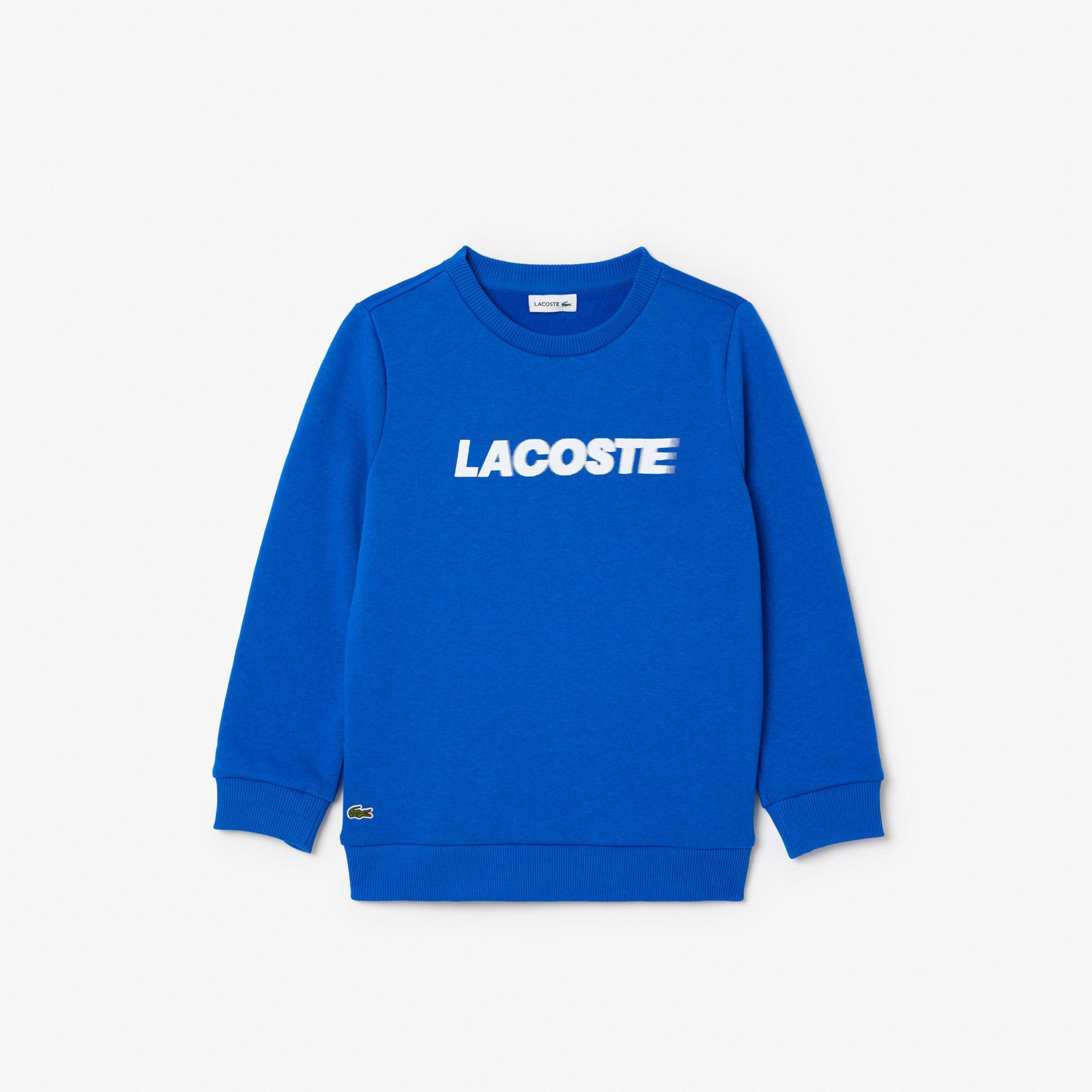 Lacoste Erkek Çocuk Baskılı Mavi Sweatshirt