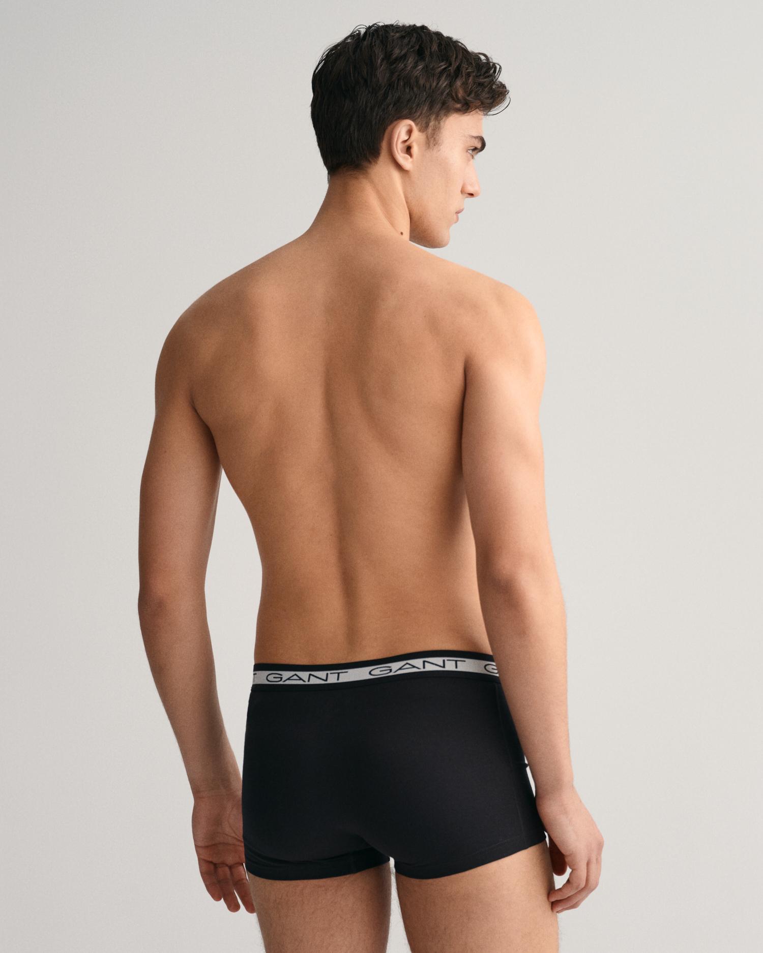 GANT Erkek Siyah Slim Fit Logolu 3'lü Boxer