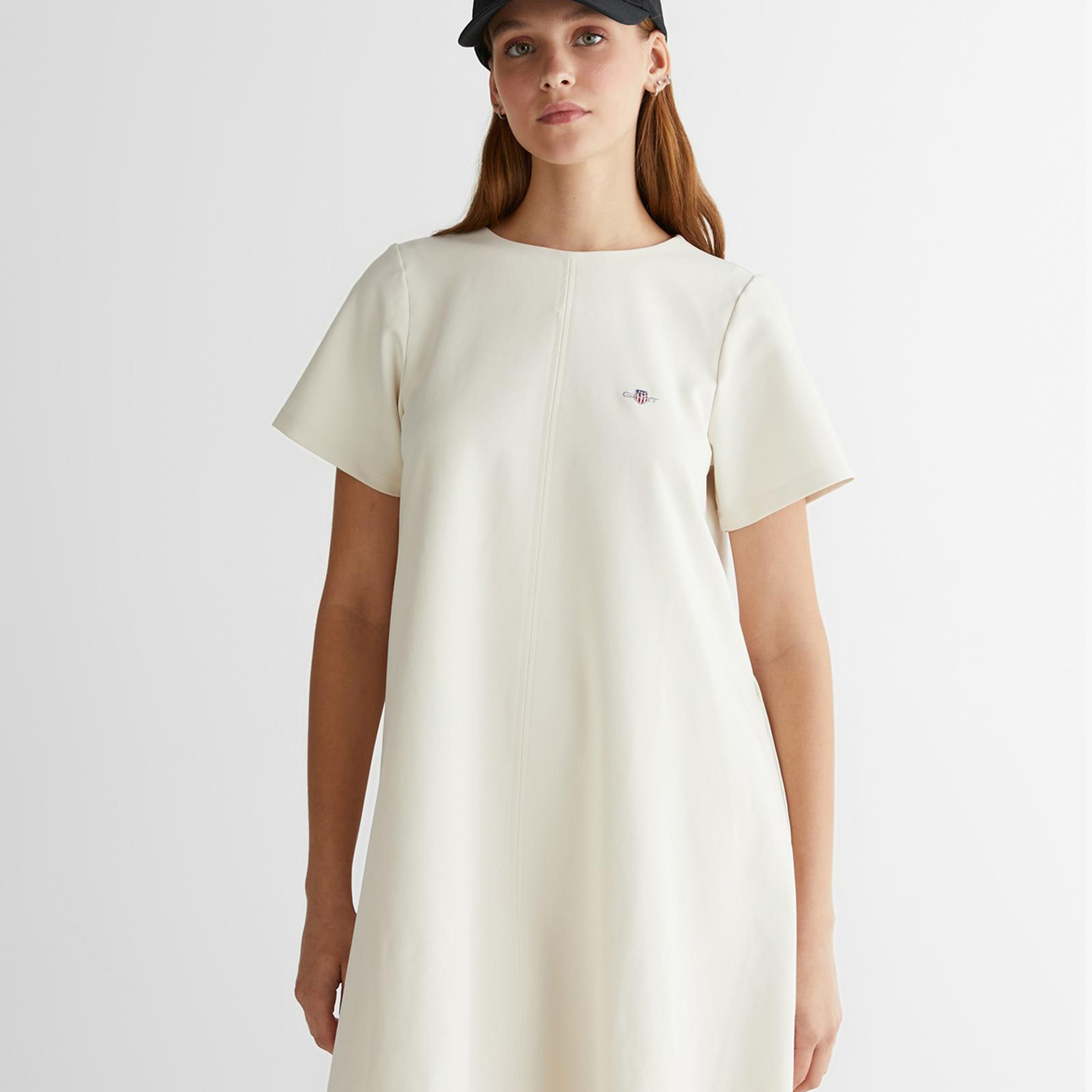 GANT Kadın Krem Bisiklet Yaka Logolu Elbise