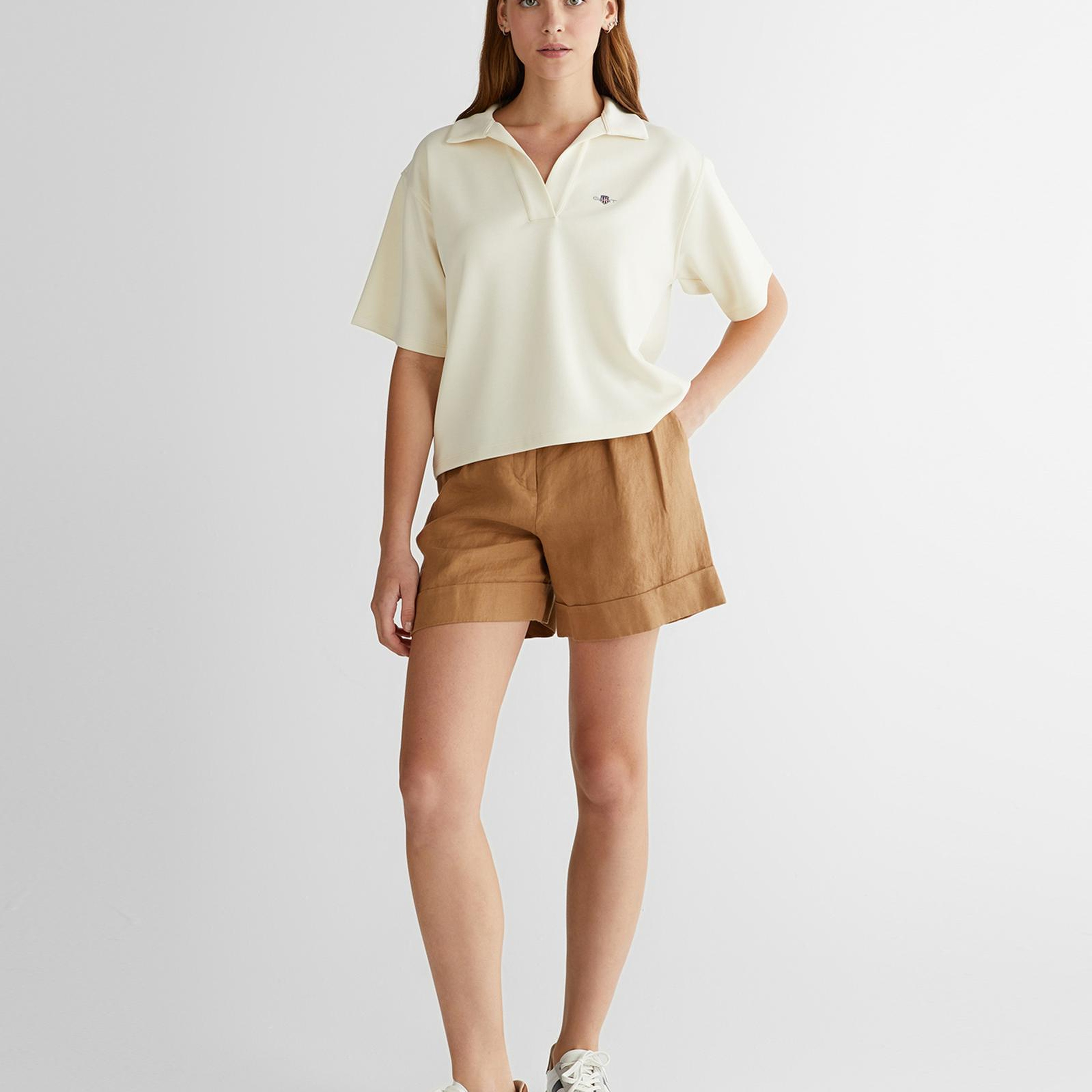 GANT Kadın Krem Logolu Polo