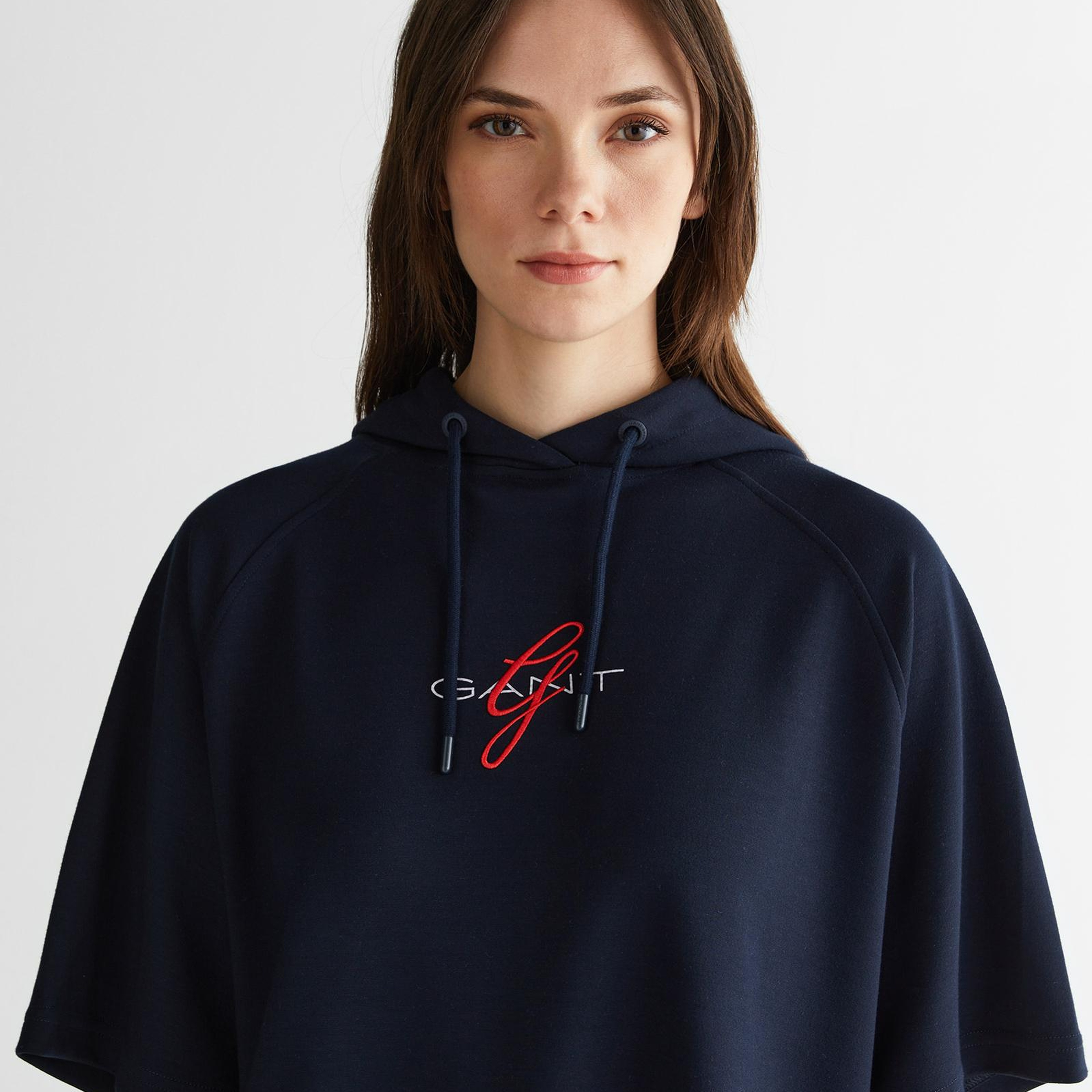 GANT Kadın Lacivert Bisiklet Yaka Logolu Sweatshirt