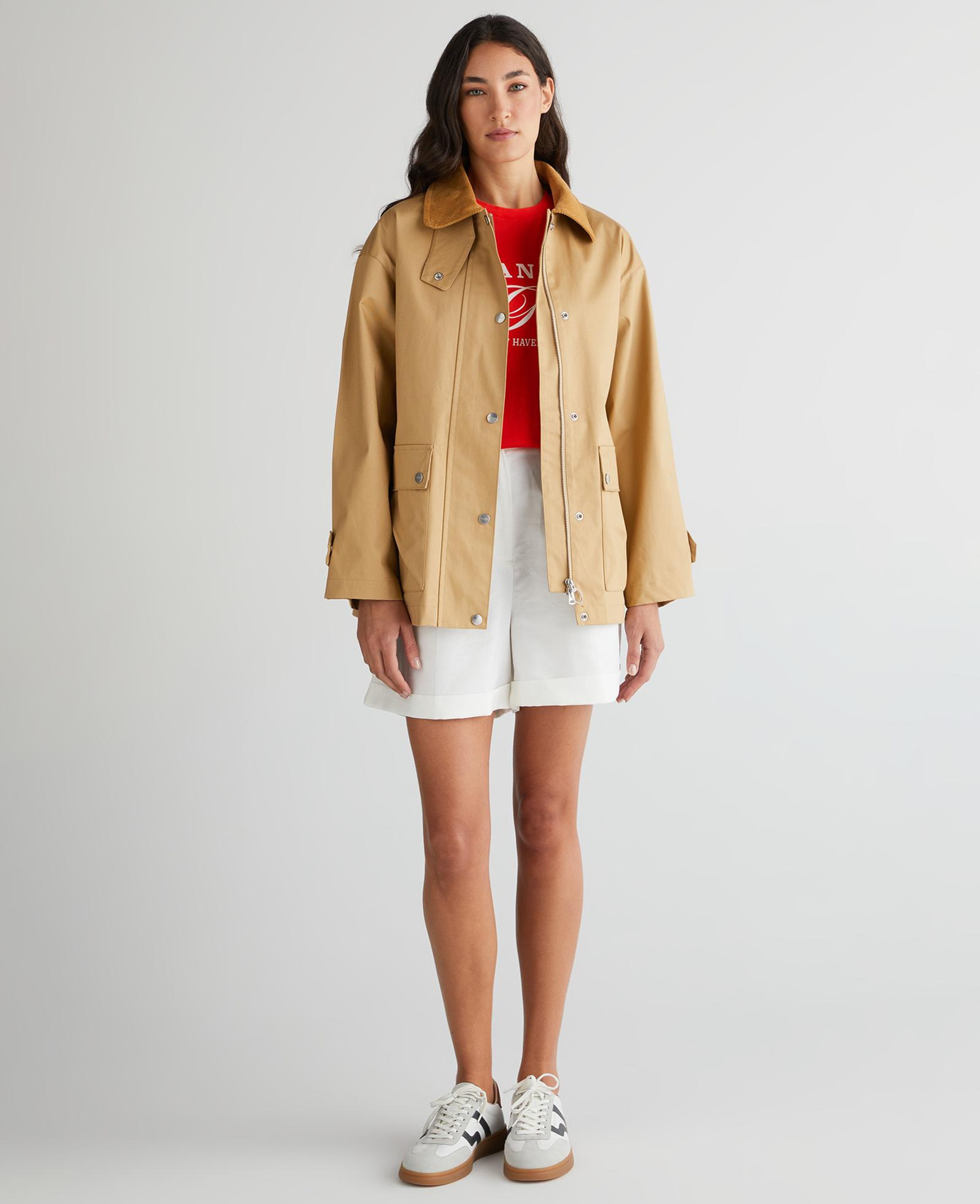 GANT Kadın Bej Relaxed Fit Klasik Yaka Ceket