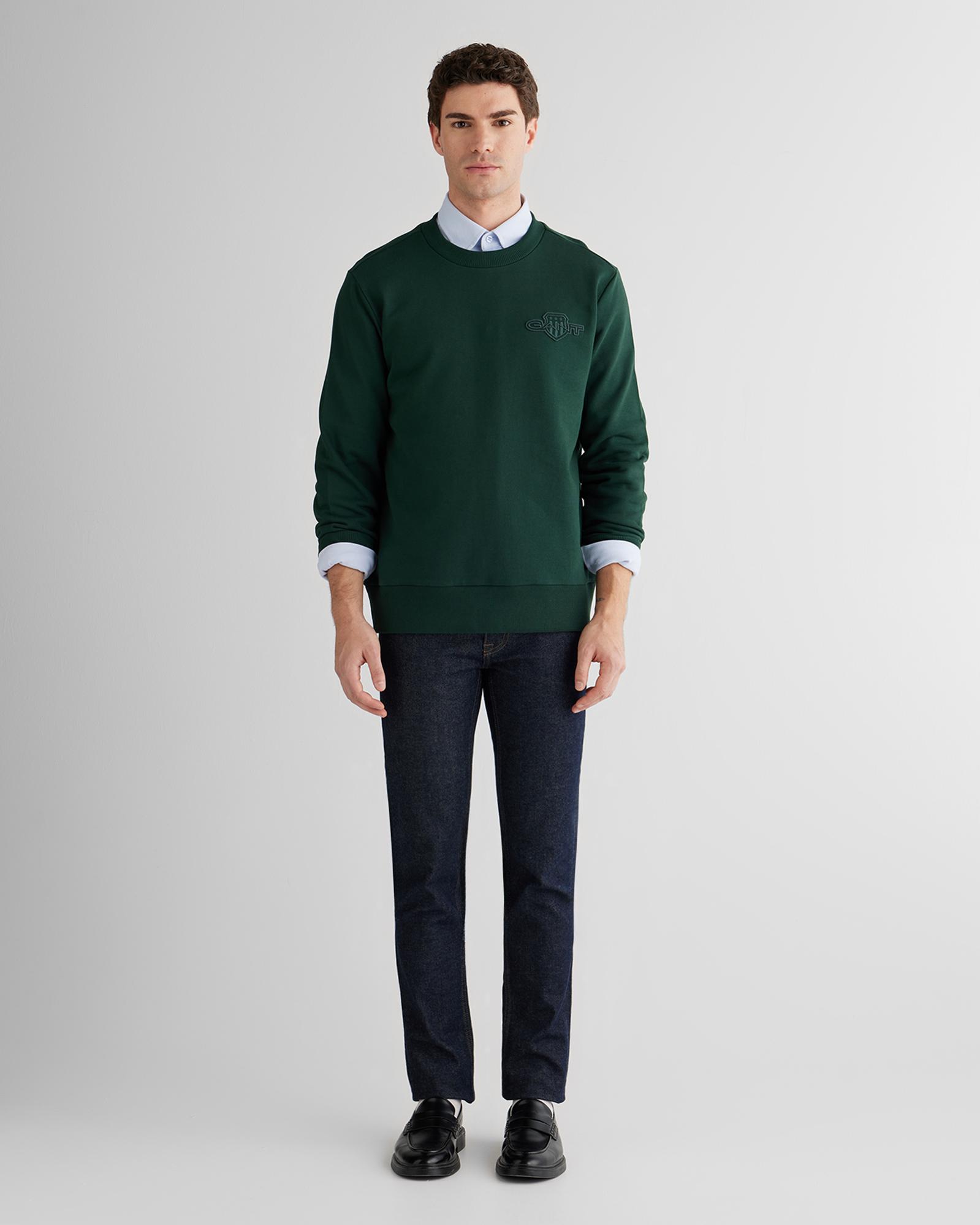 GANT Erkek Yeşil Regular Fit Sweatshirt