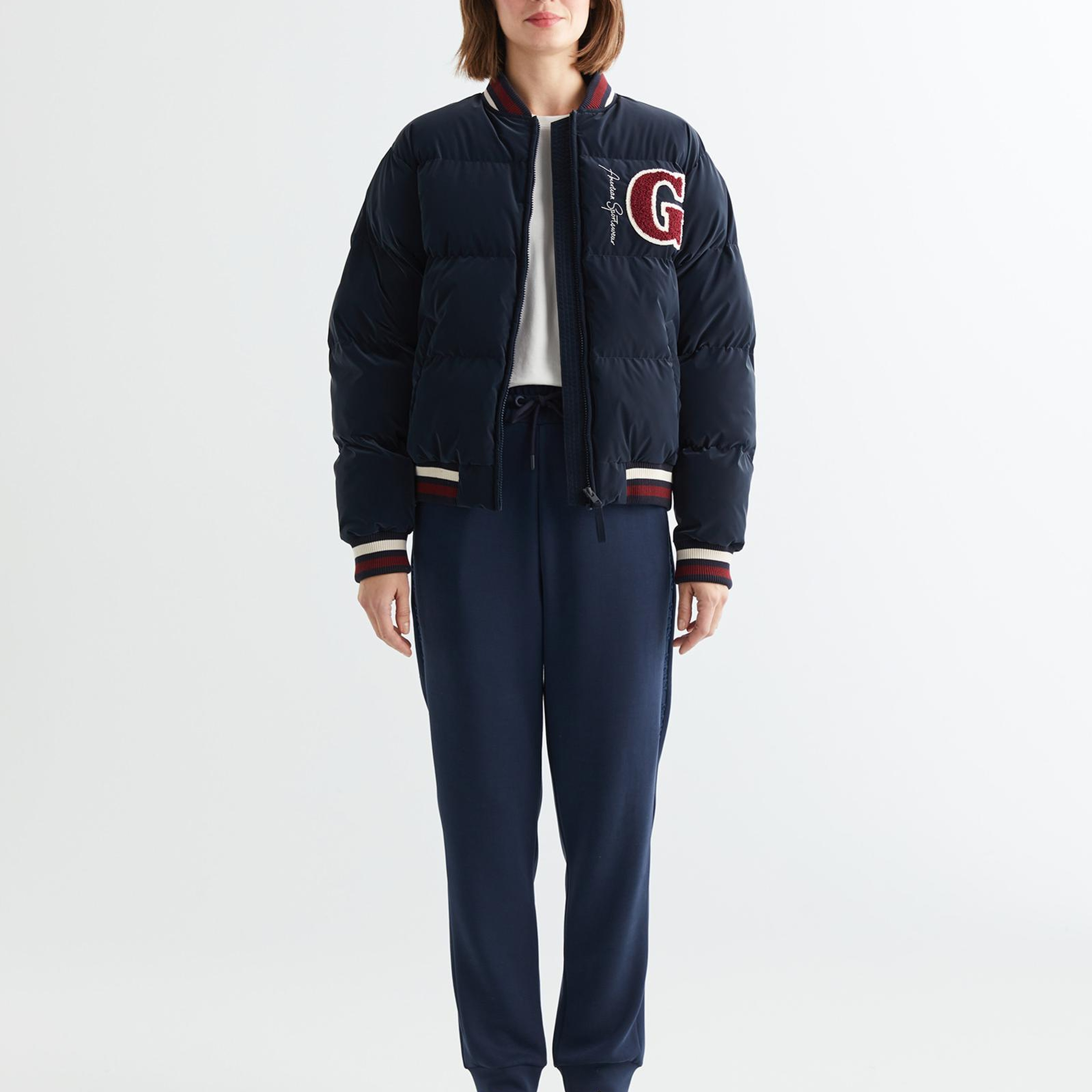 GANT Kadın Lacivert Hakim Yaka Logolu Bomber Ceket