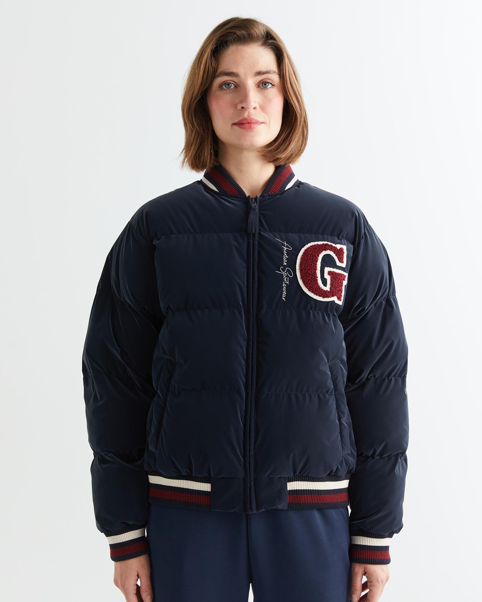 GANT Kadın Lacivert Hakim Yaka Logolu Bomber Ceket