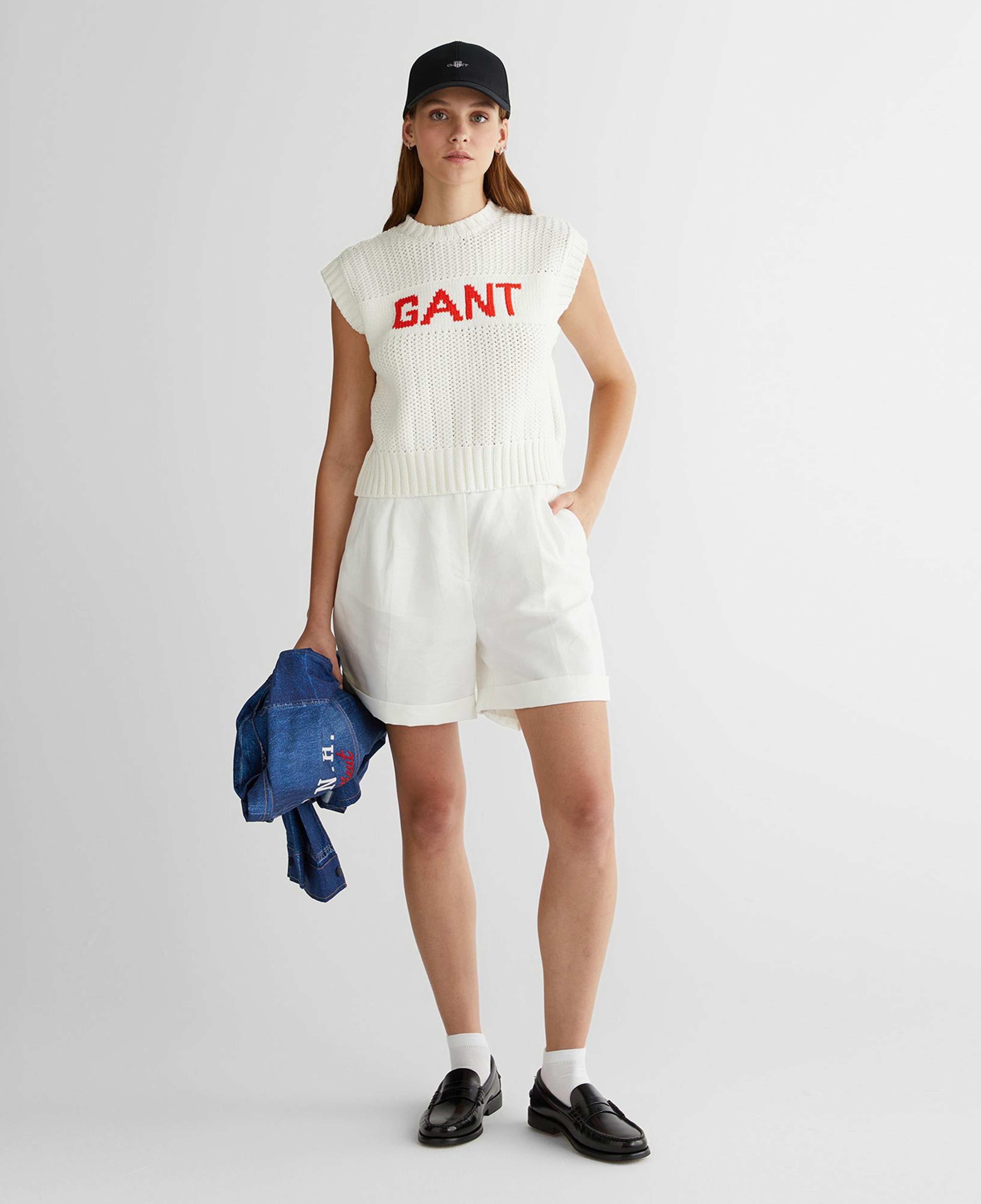 GANT Kadın Krem Bisiklet Yaka Logolu Triko