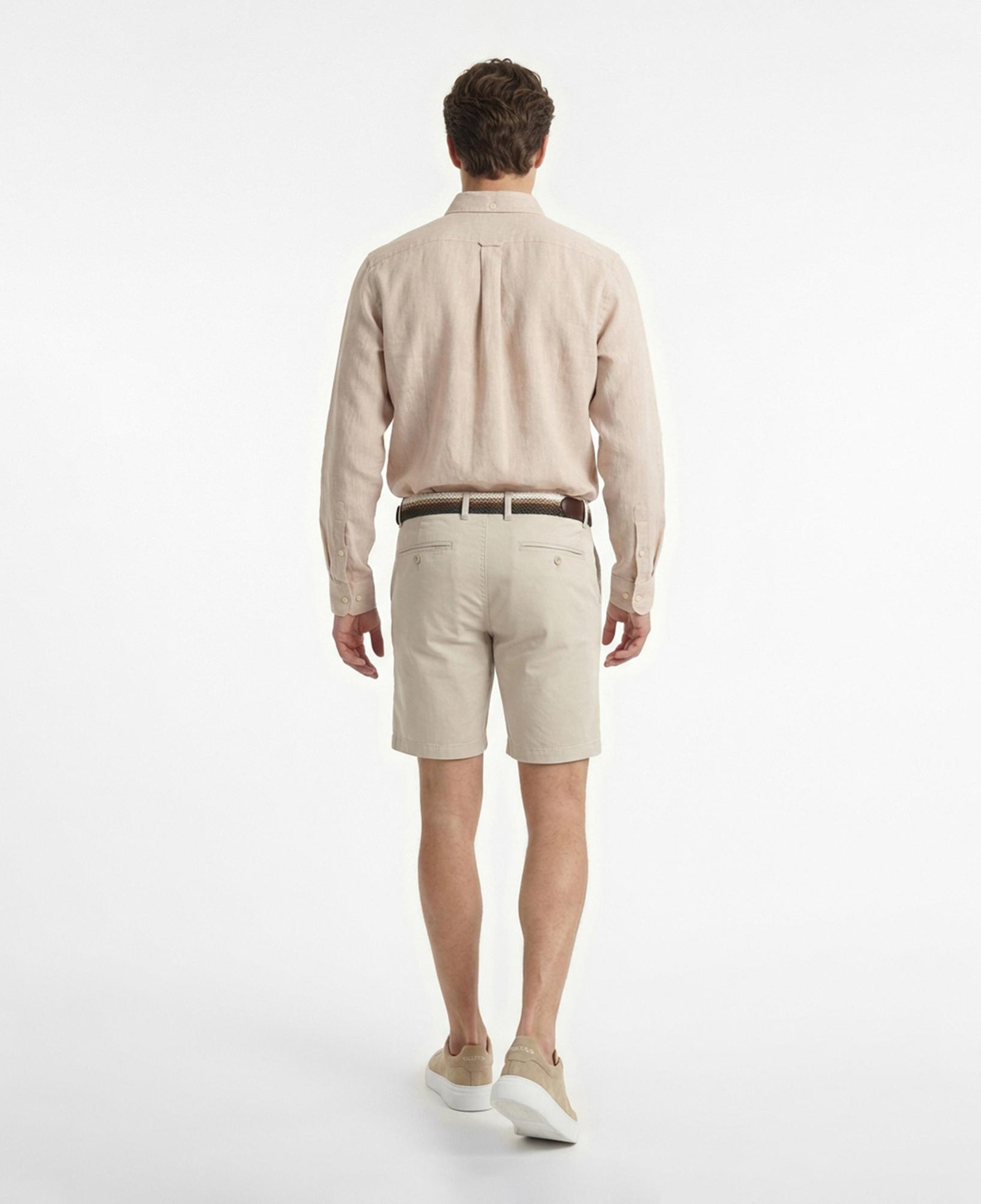 Nautica Erkek Bej Regular Fit Keten Gömlek