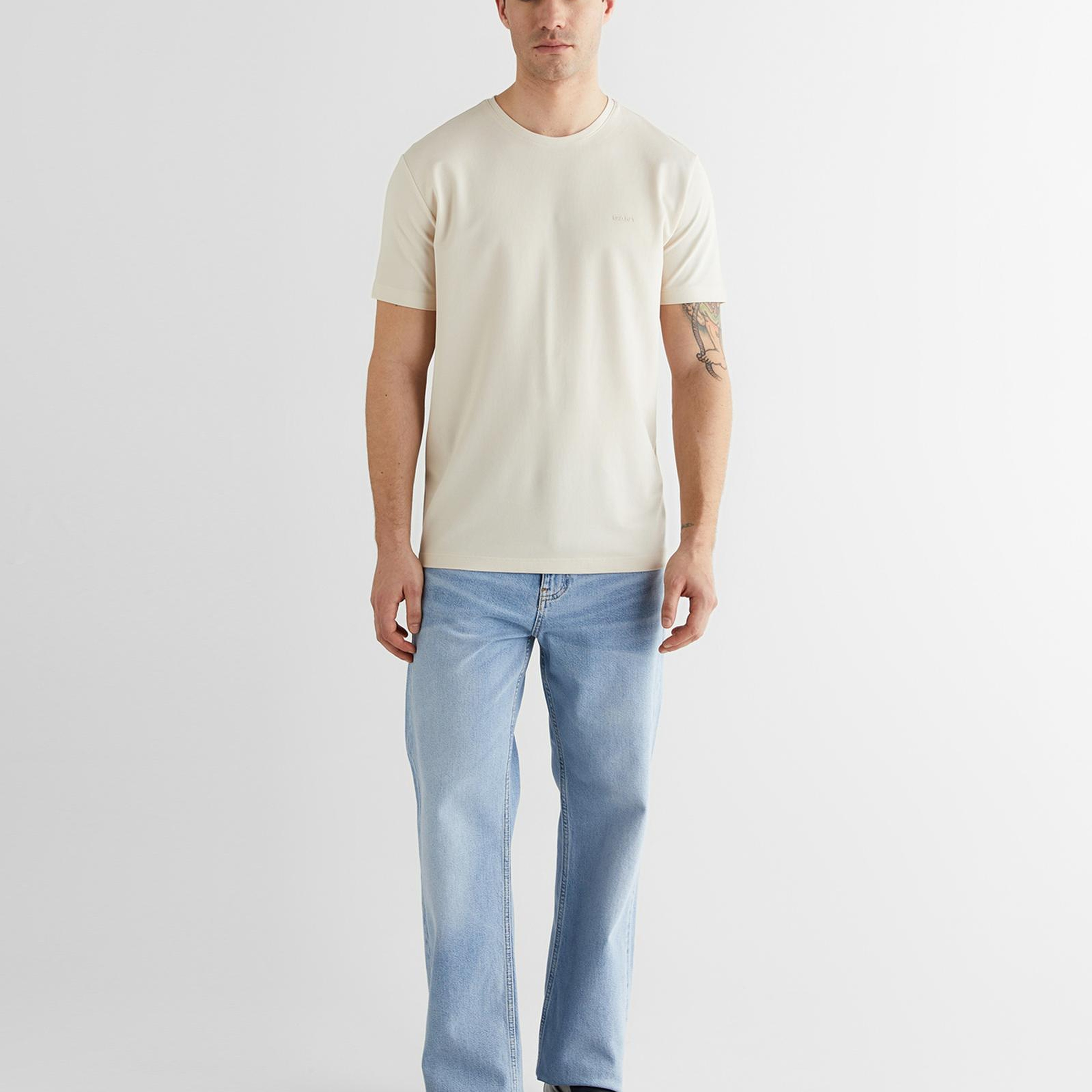 GANT Erkek Bej Baskılı Kısa Kollu T-Shirt