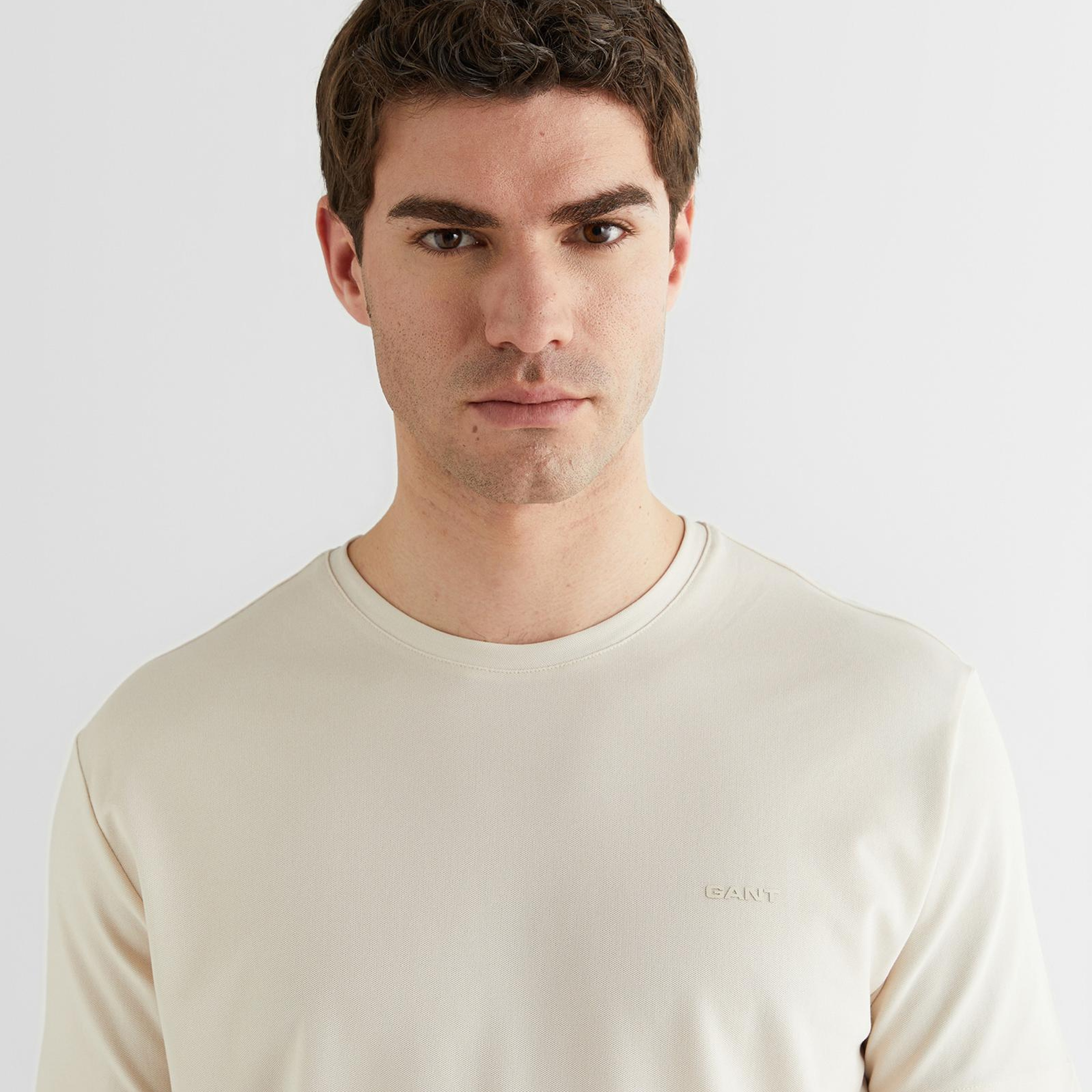 GANT Erkek Bej Baskılı Kısa Kollu T-Shirt