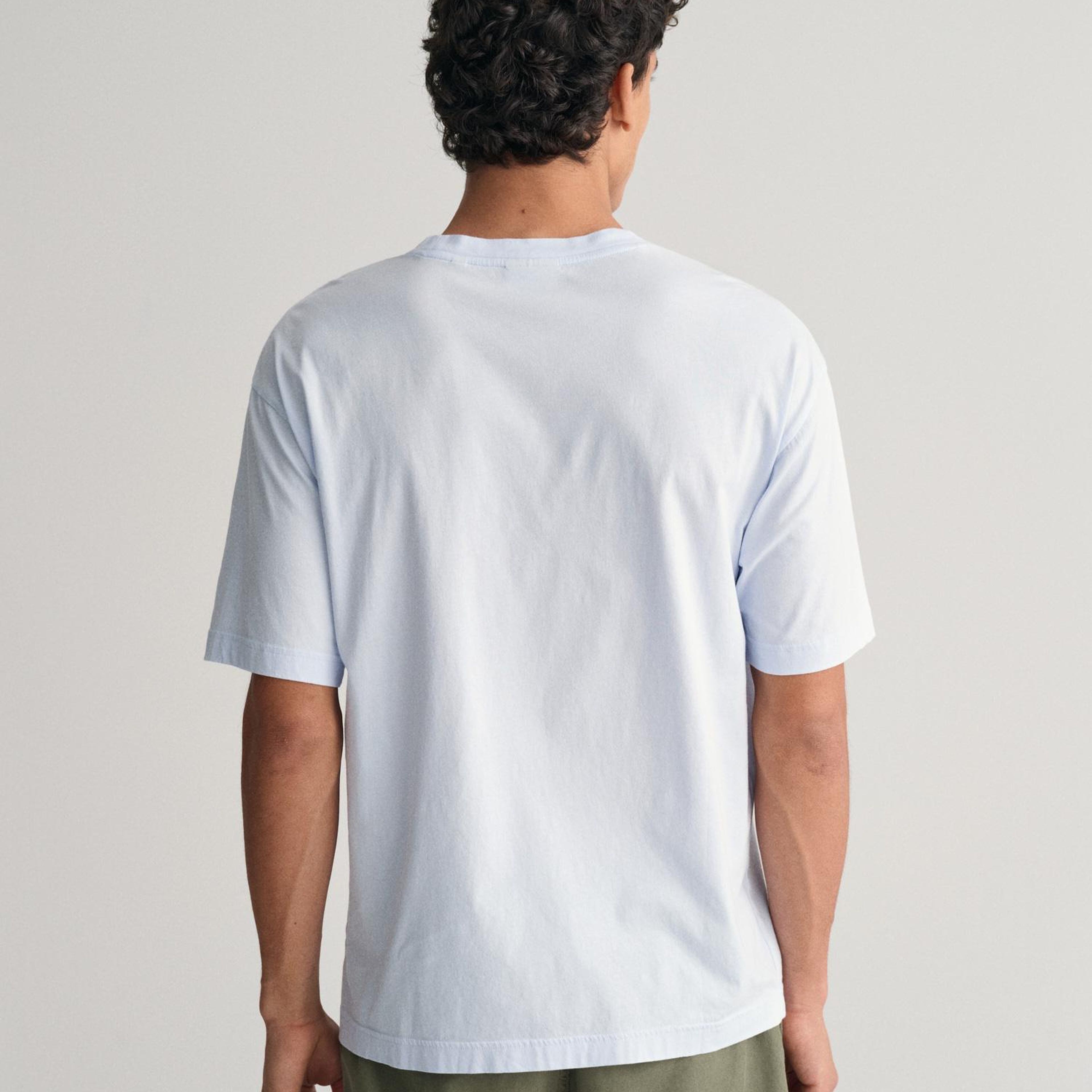 GANT Erkek Mavi Regular Fit Bisiklet Yaka Baskılı T-shirt