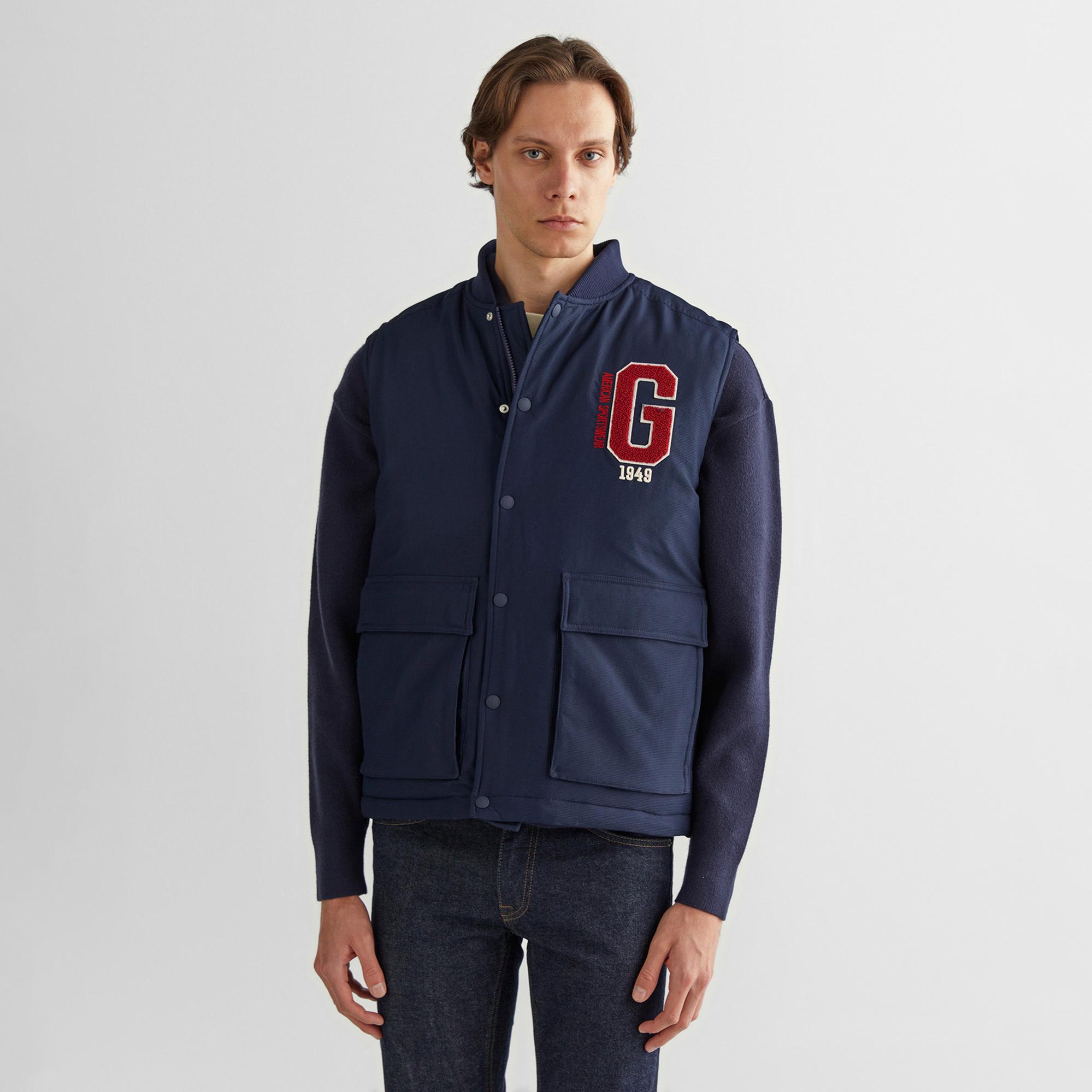 GANT Erkek Lacivert Hakim Yaka Logolu Yelek