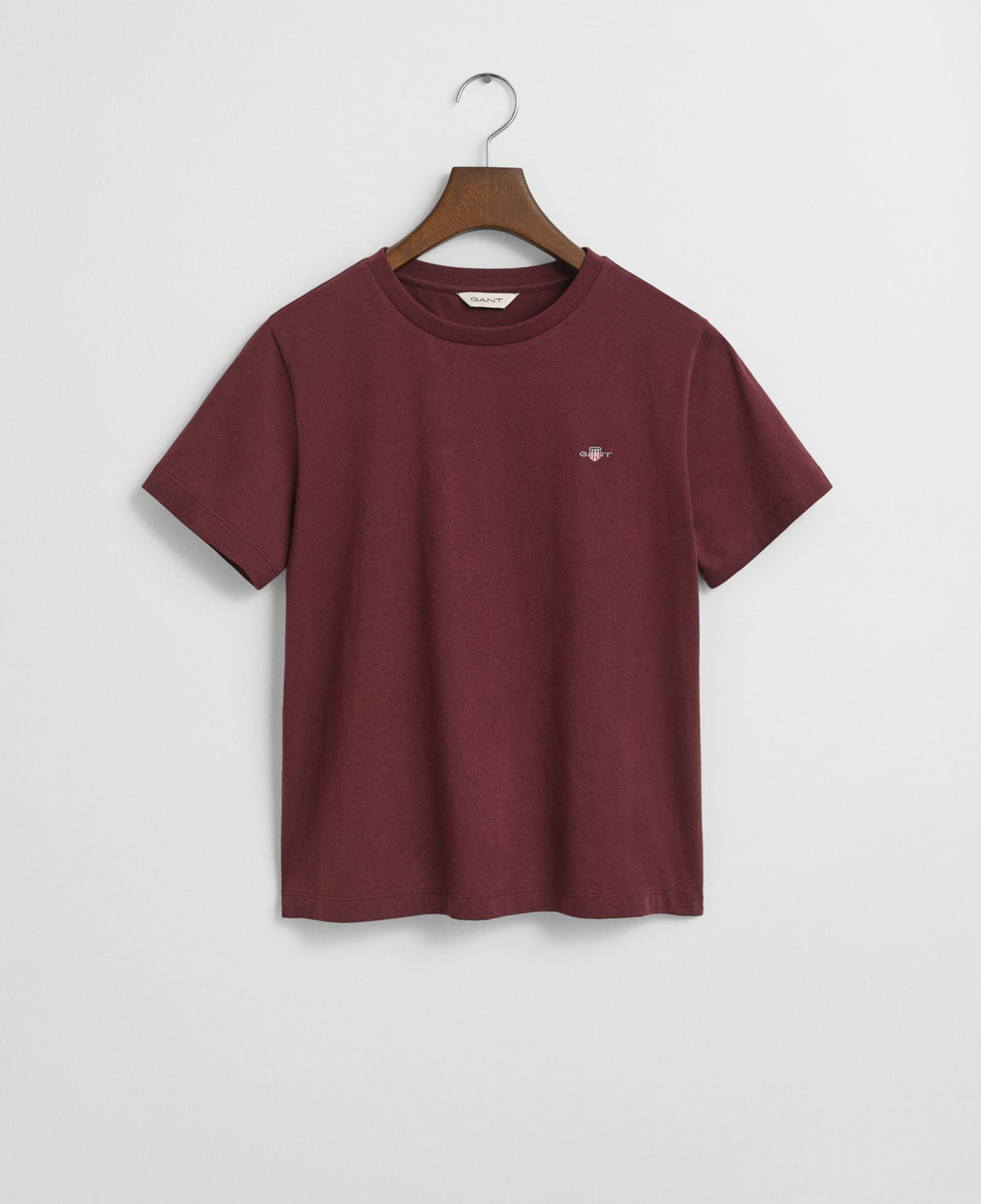GANT Kadın Bordo Regular Fit Bisiklet Yaka T-Shirt