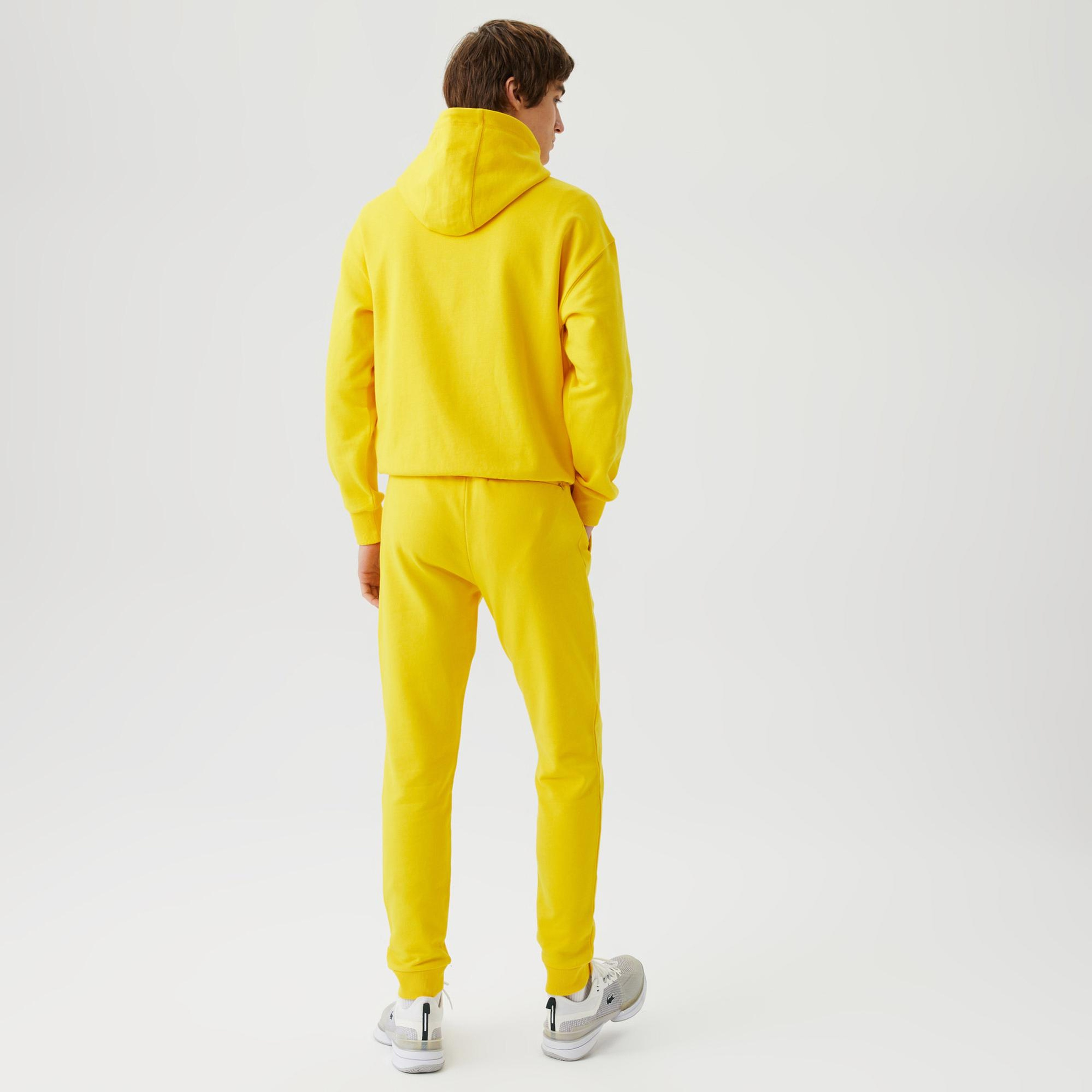 Erkek Slim Fit Baskılı Sarı Eşofman Altı