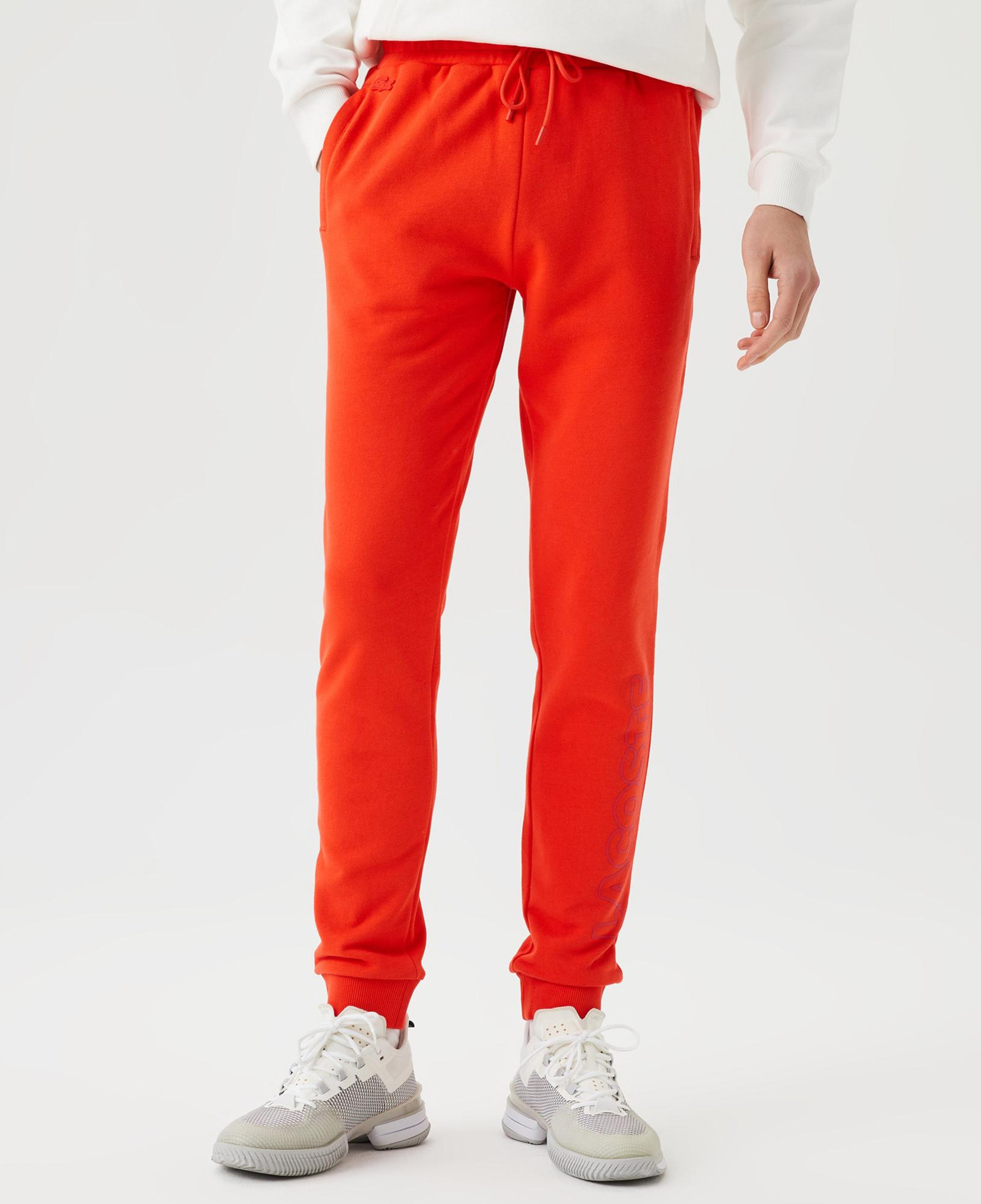 Erkek Slim Fit Baskılı Kırmızı Eşofman Altı