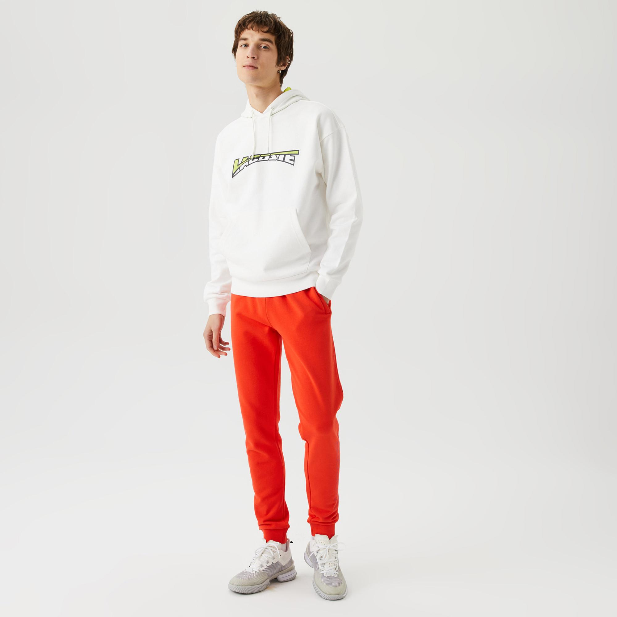 Erkek Slim Fit Baskılı Kırmızı Eşofman Altı