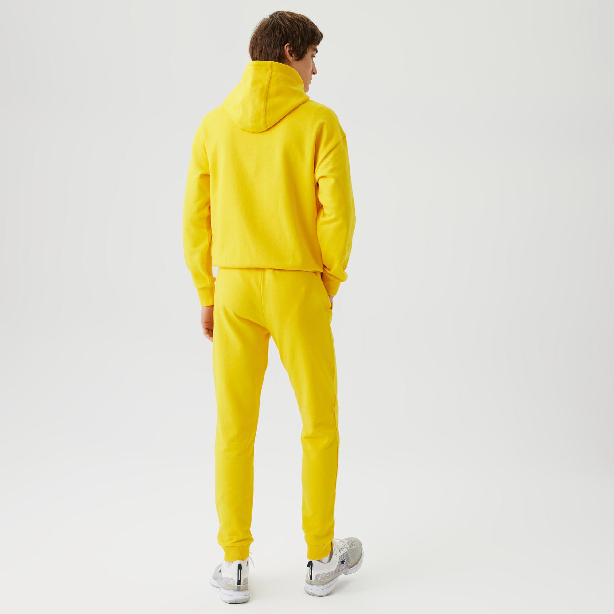 Erkek Slim Fit Baskılı Sarı Eşofman Altı