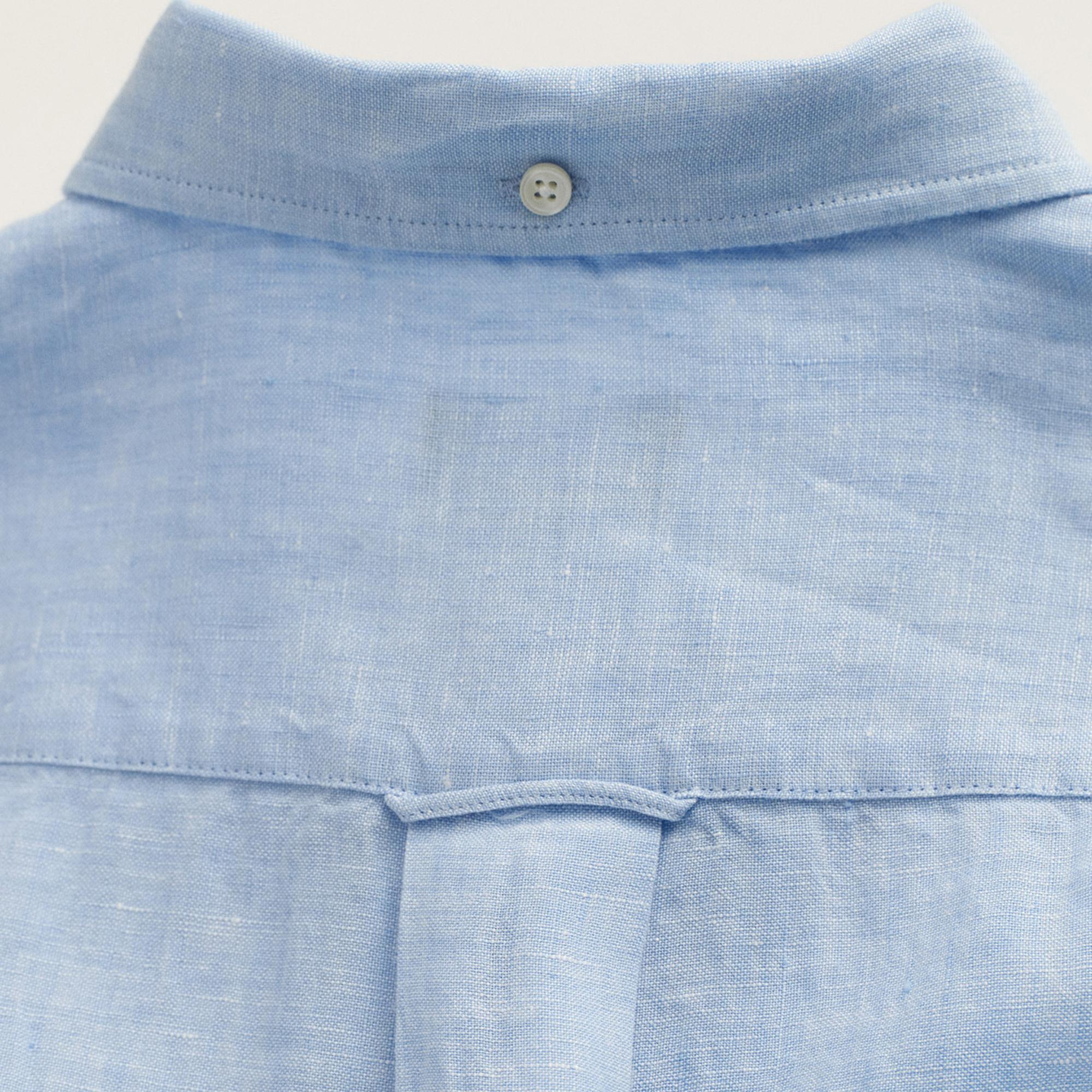 GANT Erkek Mavi Regular Fit Keten Gömlek