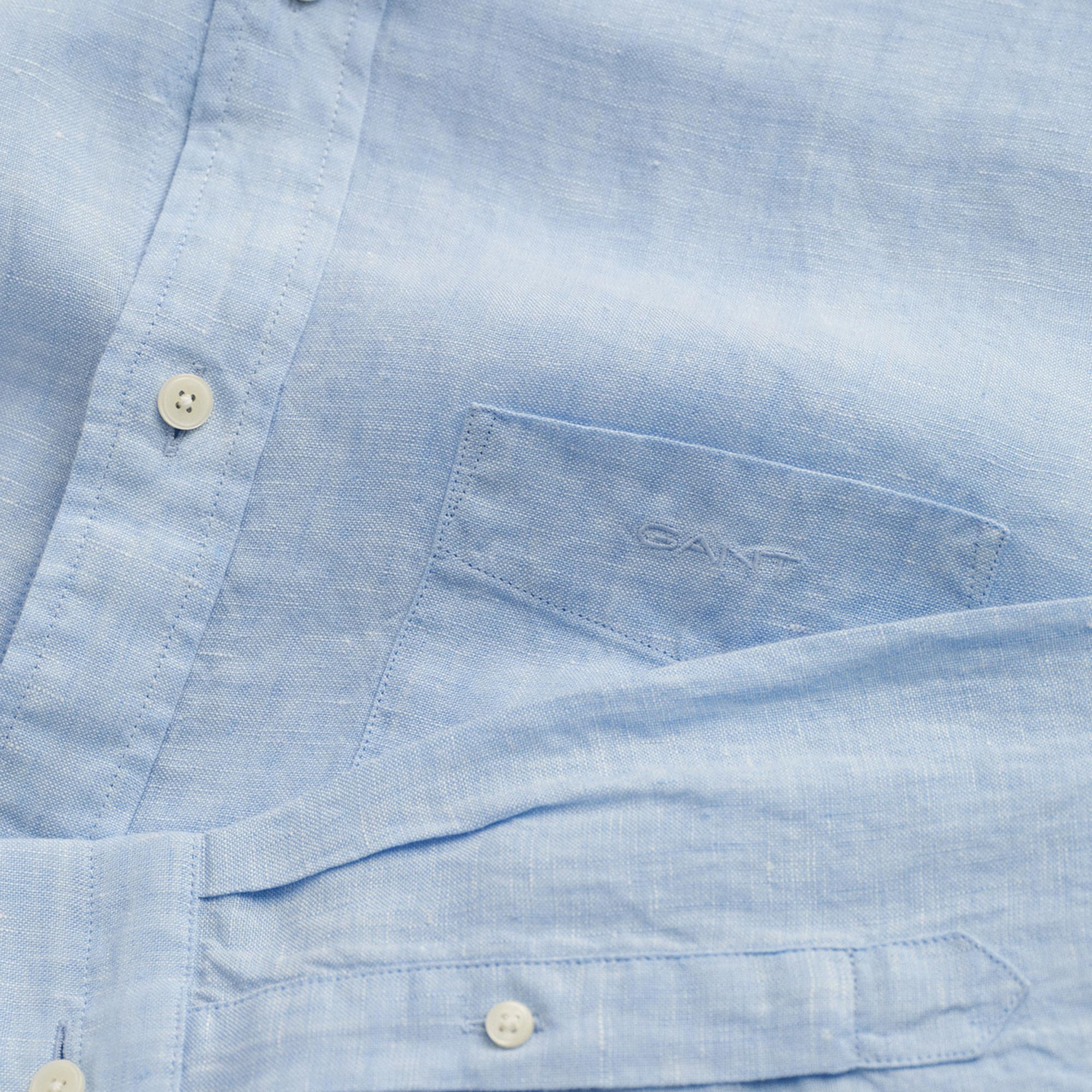 GANT Erkek Mavi Regular Fit Keten Gömlek