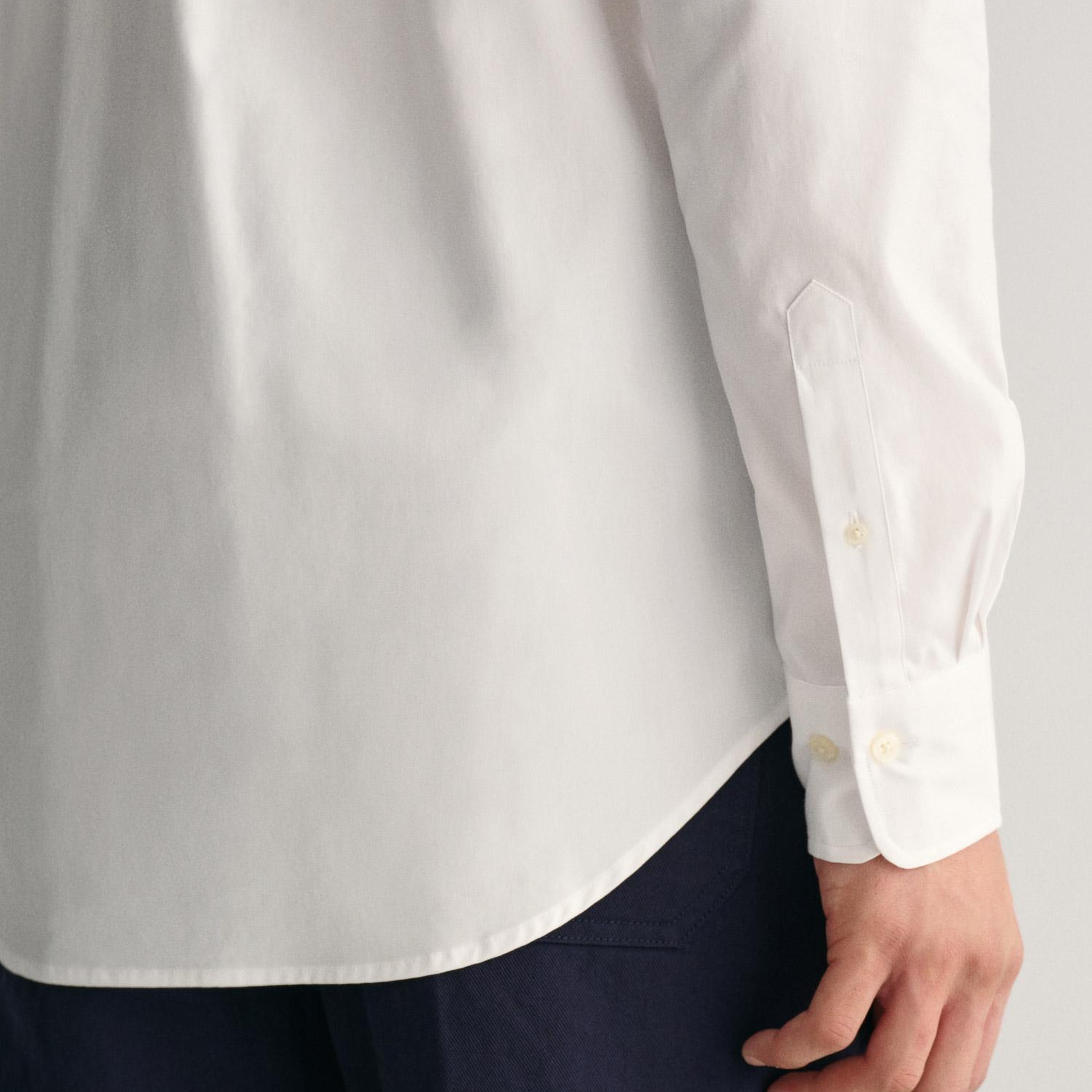 GANT Erkek Beyaz Regular Fit Düğmeli Yaka Oxford Gömlek