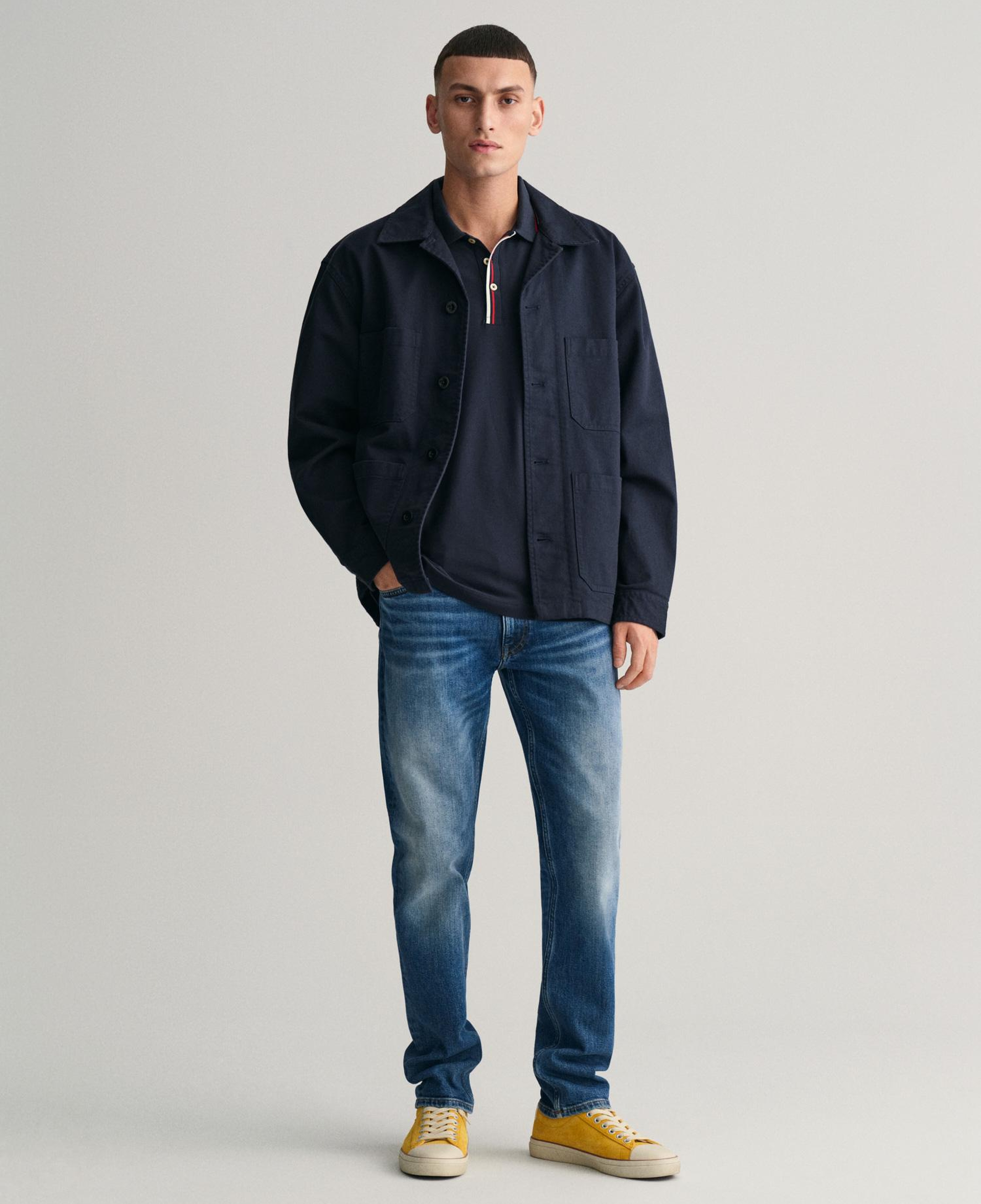 GANT Erkek Lacivert Regular Fit Çizgili Polo