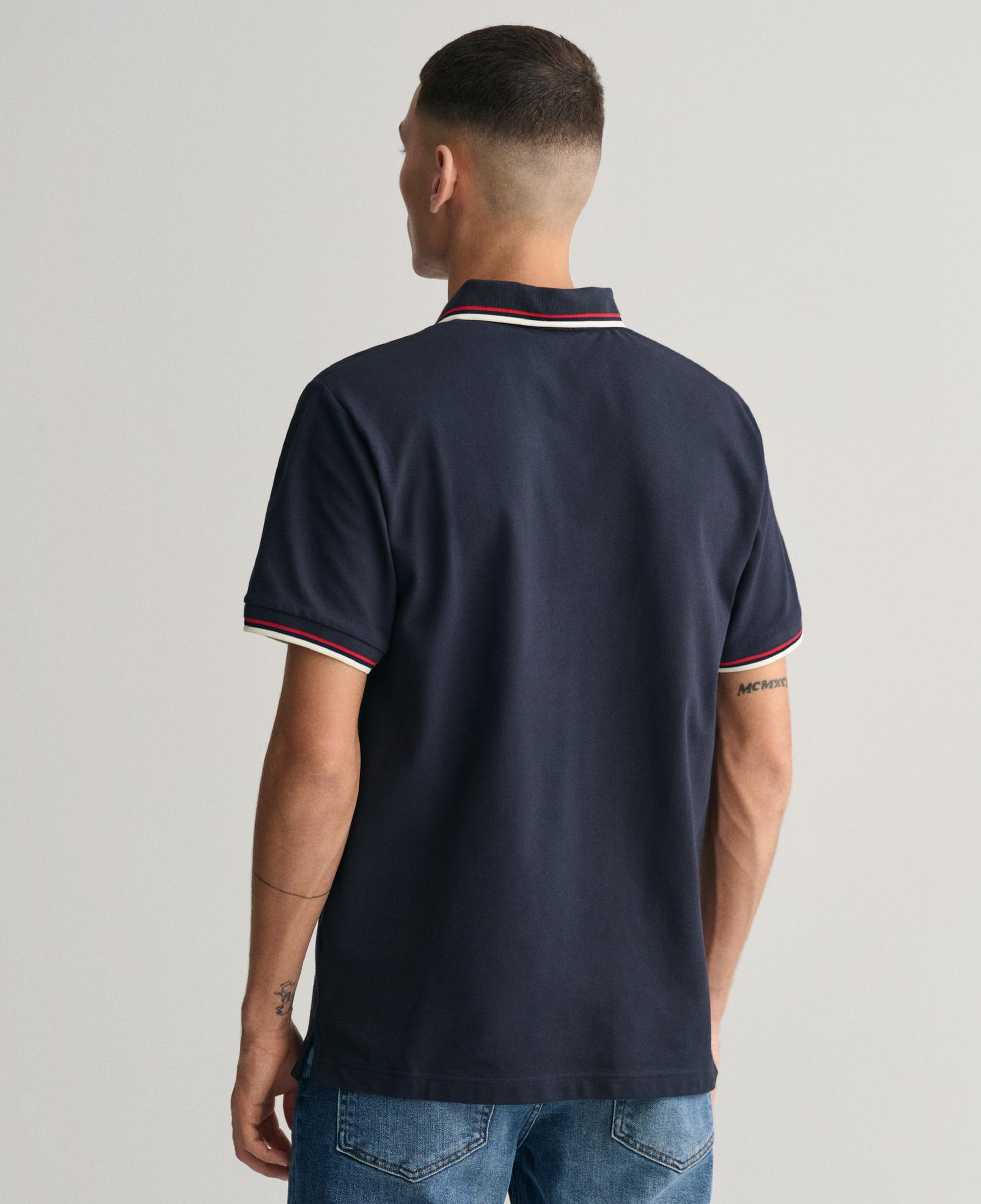GANT Erkek Lacivert Regular Fit Çizgili Polo