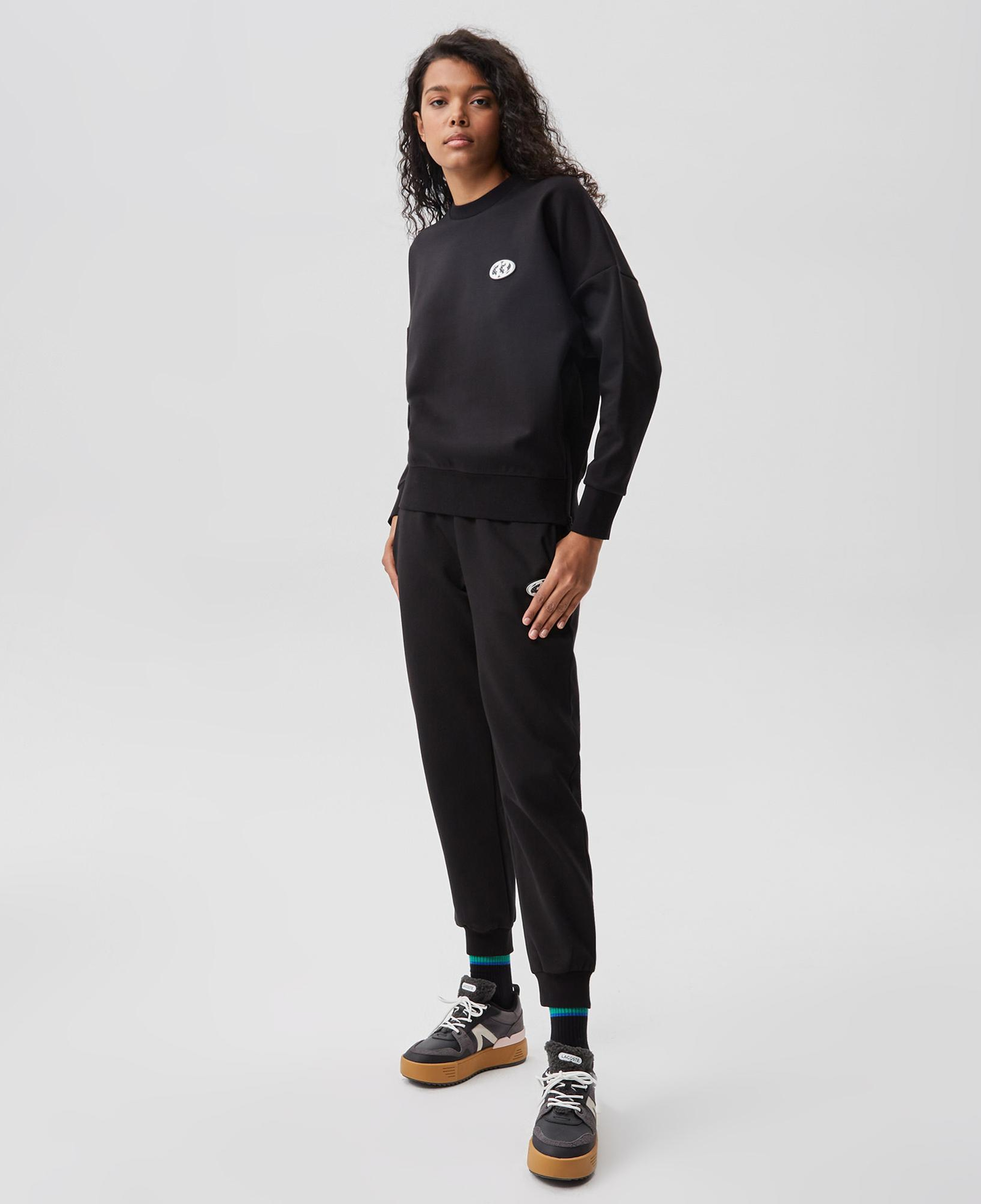 Kadın Slim Fit Baskılı Siyah Eşofman Altı