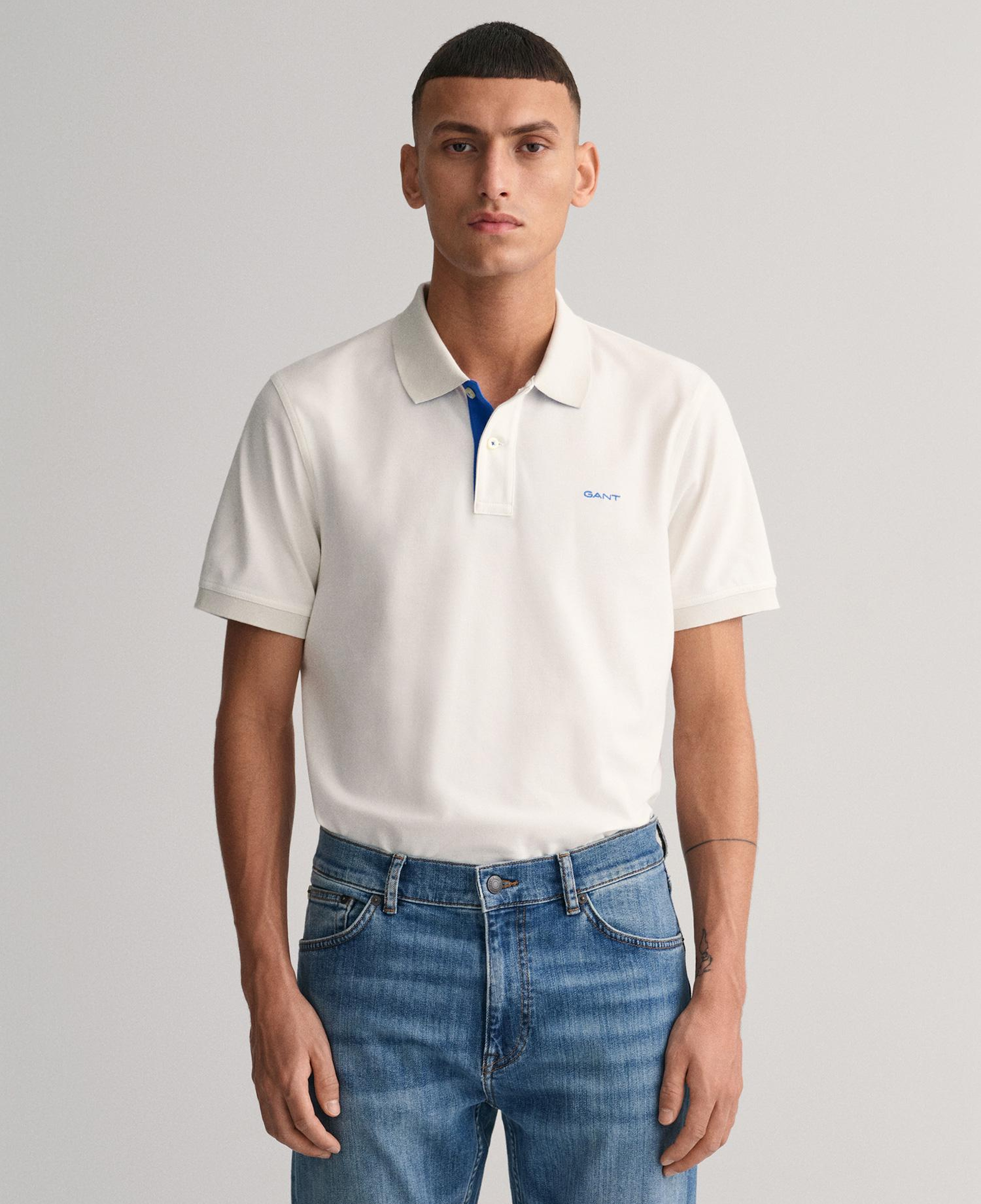 GANT Erkek Beyaz Regular Fit Polo