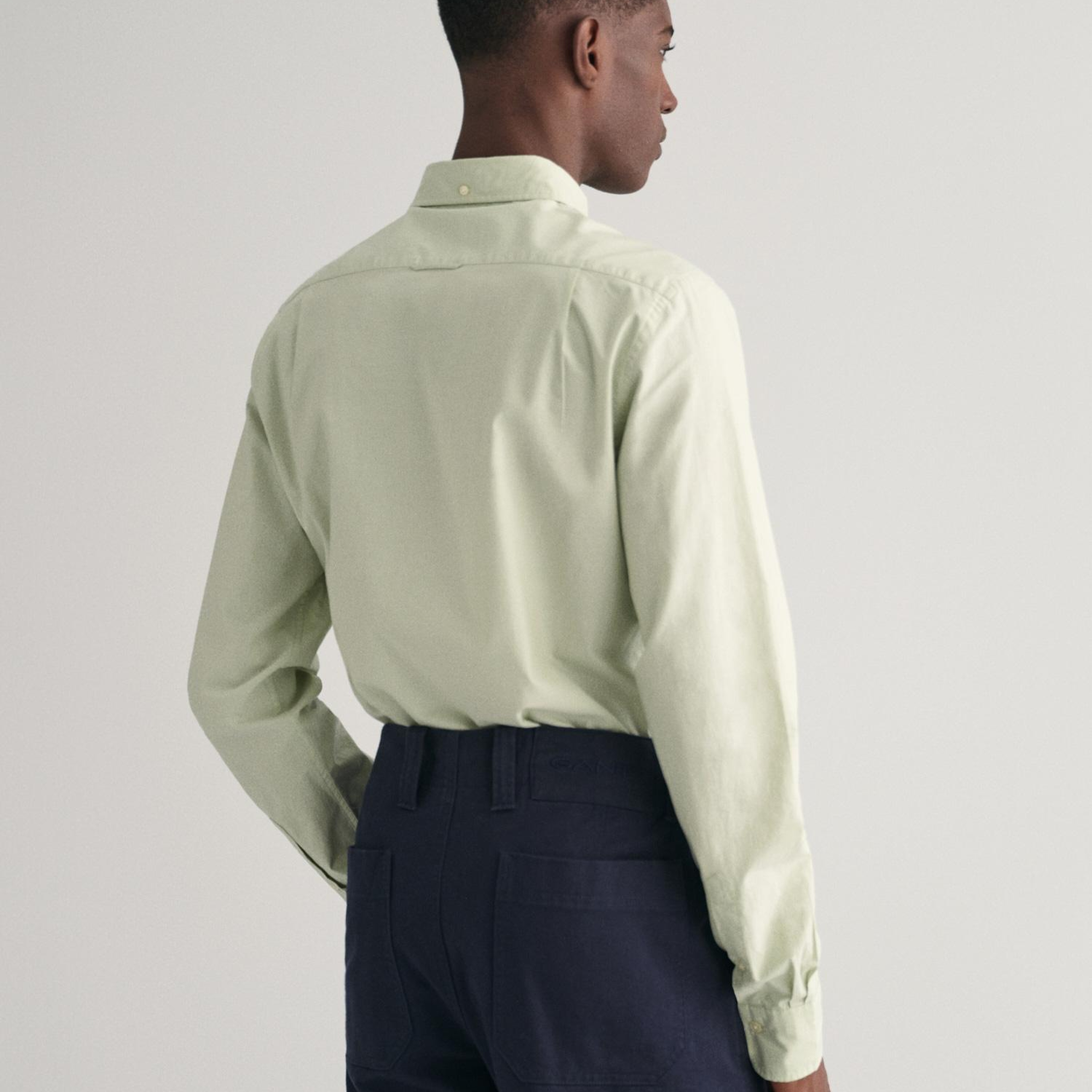 GANT Erkek Yeşil Slim Fit Düğmeli Yaka Broadcloth Gömlek