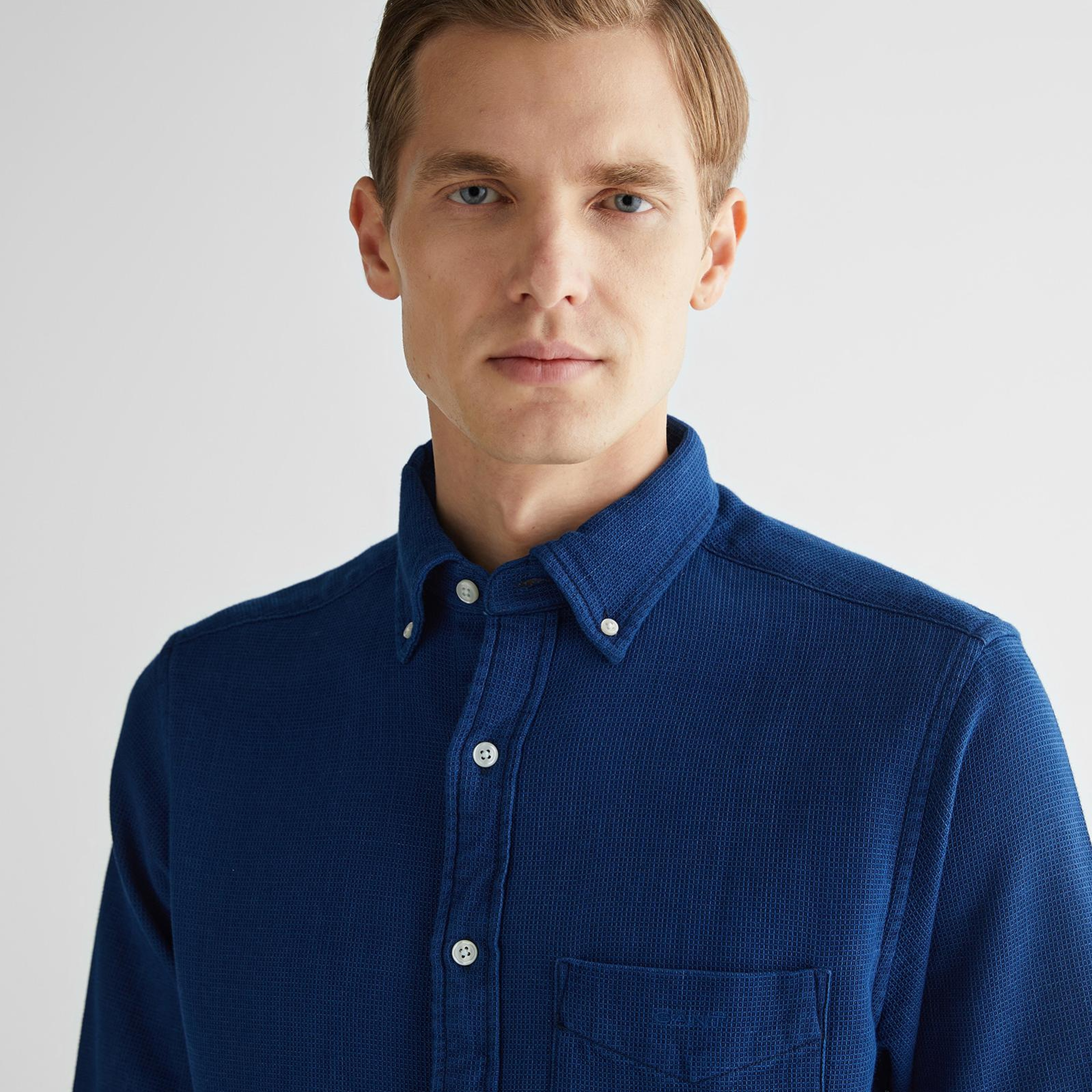 GANT Erkek Lacivert Regular Fit Düğmeli Yaka Gömlek