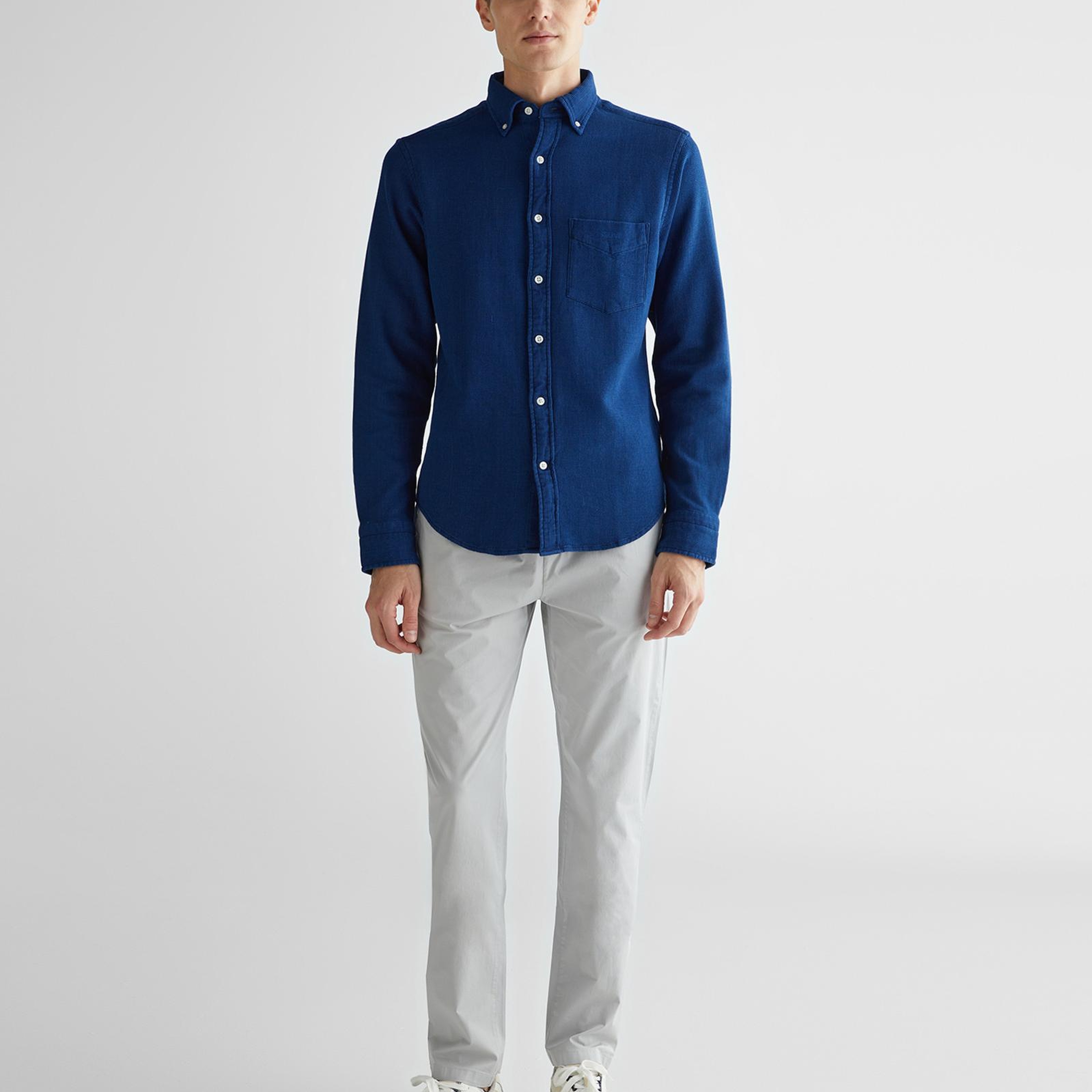 GANT Erkek Lacivert Regular Fit Düğmeli Yaka Gömlek