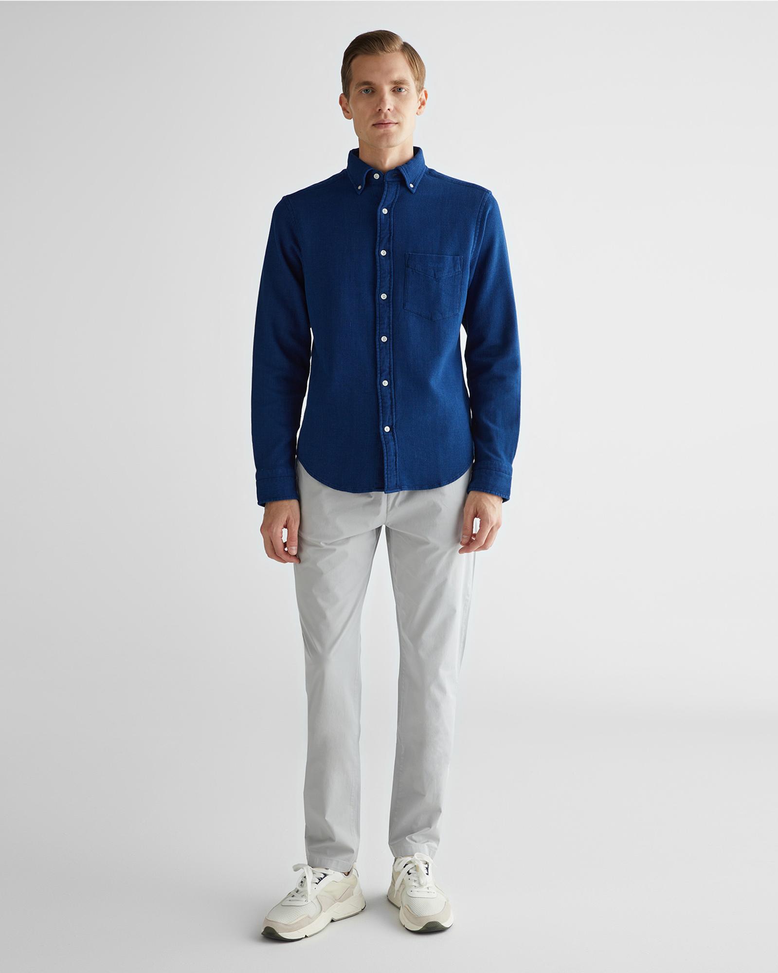 GANT Erkek Lacivert Regular Fit Düğmeli Yaka Gömlek