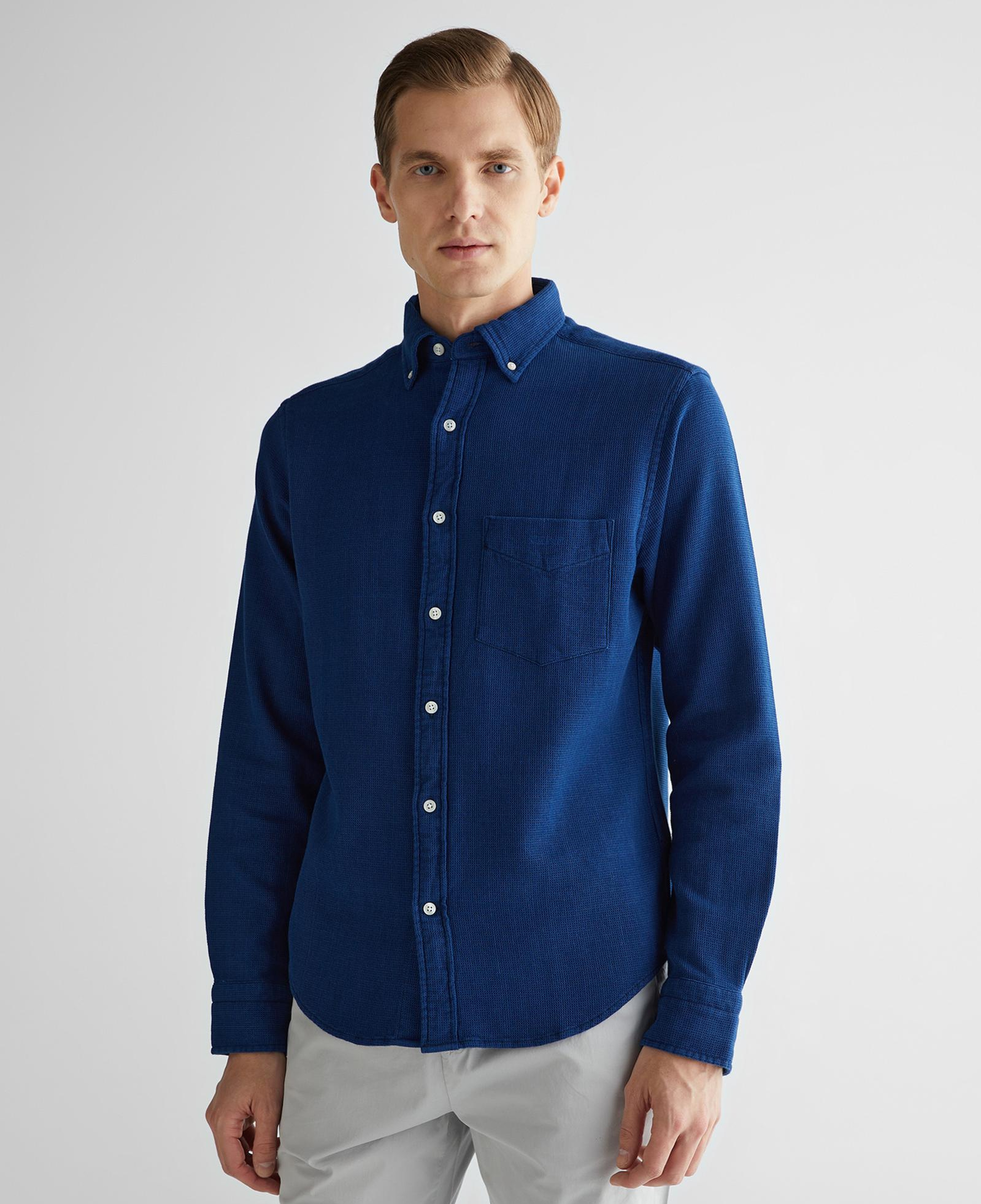 GANT Erkek Lacivert Regular Fit Düğmeli Yaka Gömlek