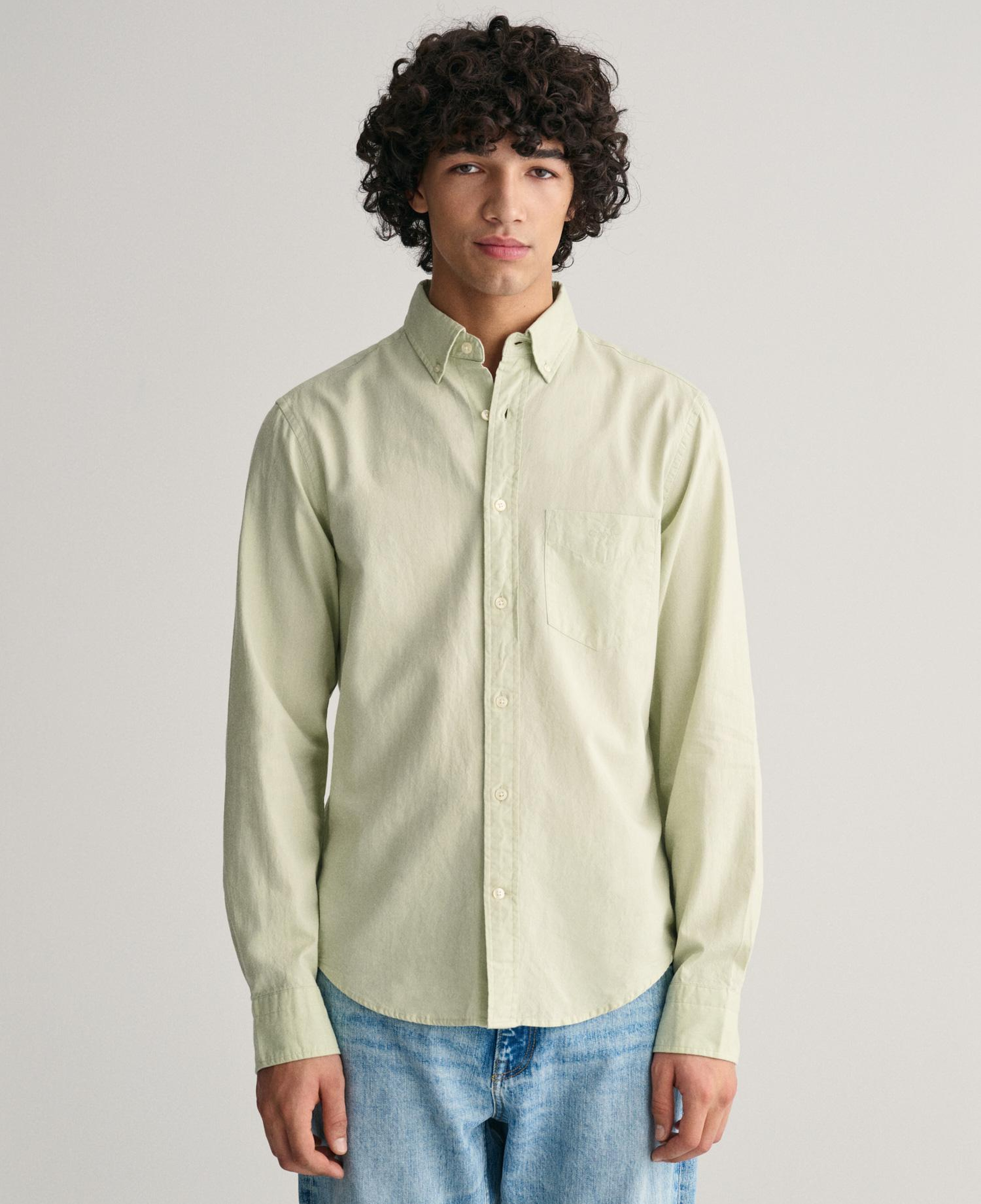 GANT Erkek Yeşil Regular Fit Düğmeli Yaka Oxford Gömlek